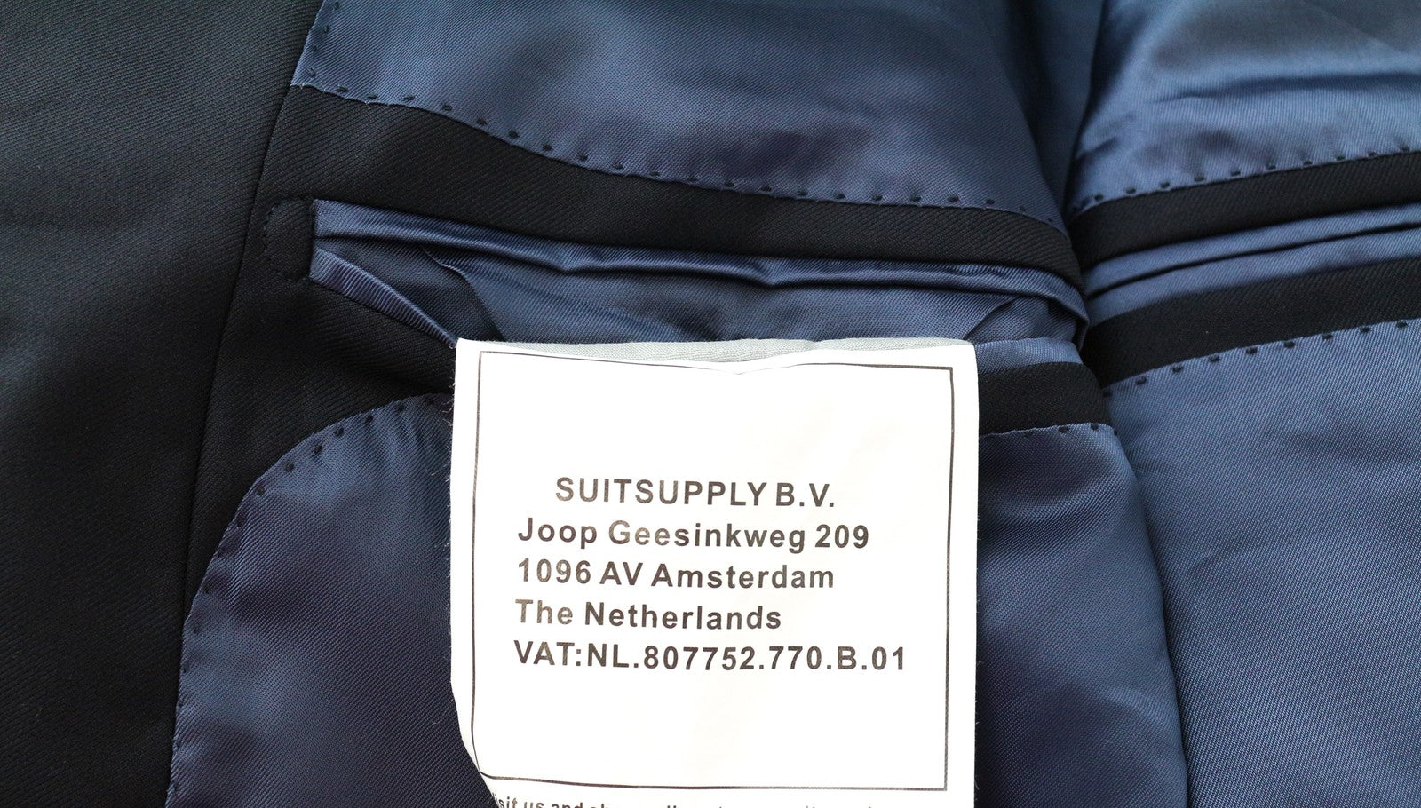 SUITSUPPLY Classic Blazer UK46R Mens Dark Blue Wool Lined Single Breasted