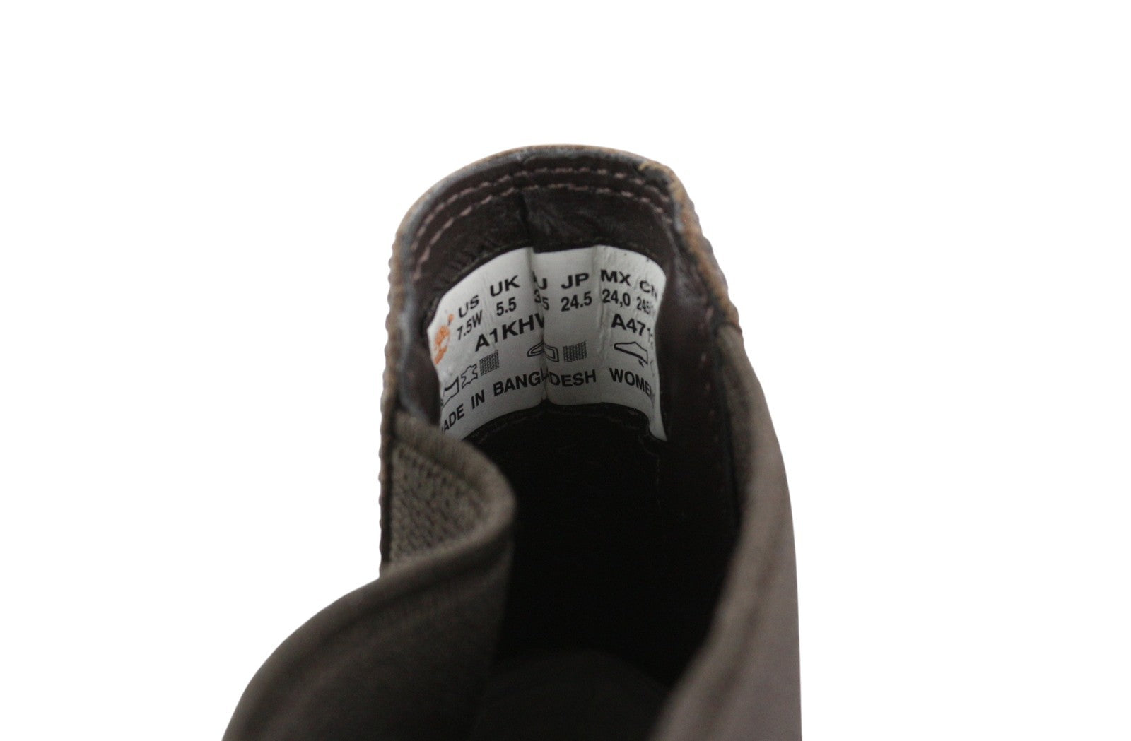 TIMBERLAND A1KHW Women Boots EU38/38.5 Dark Brown Leather Ankle Top Almond Toe