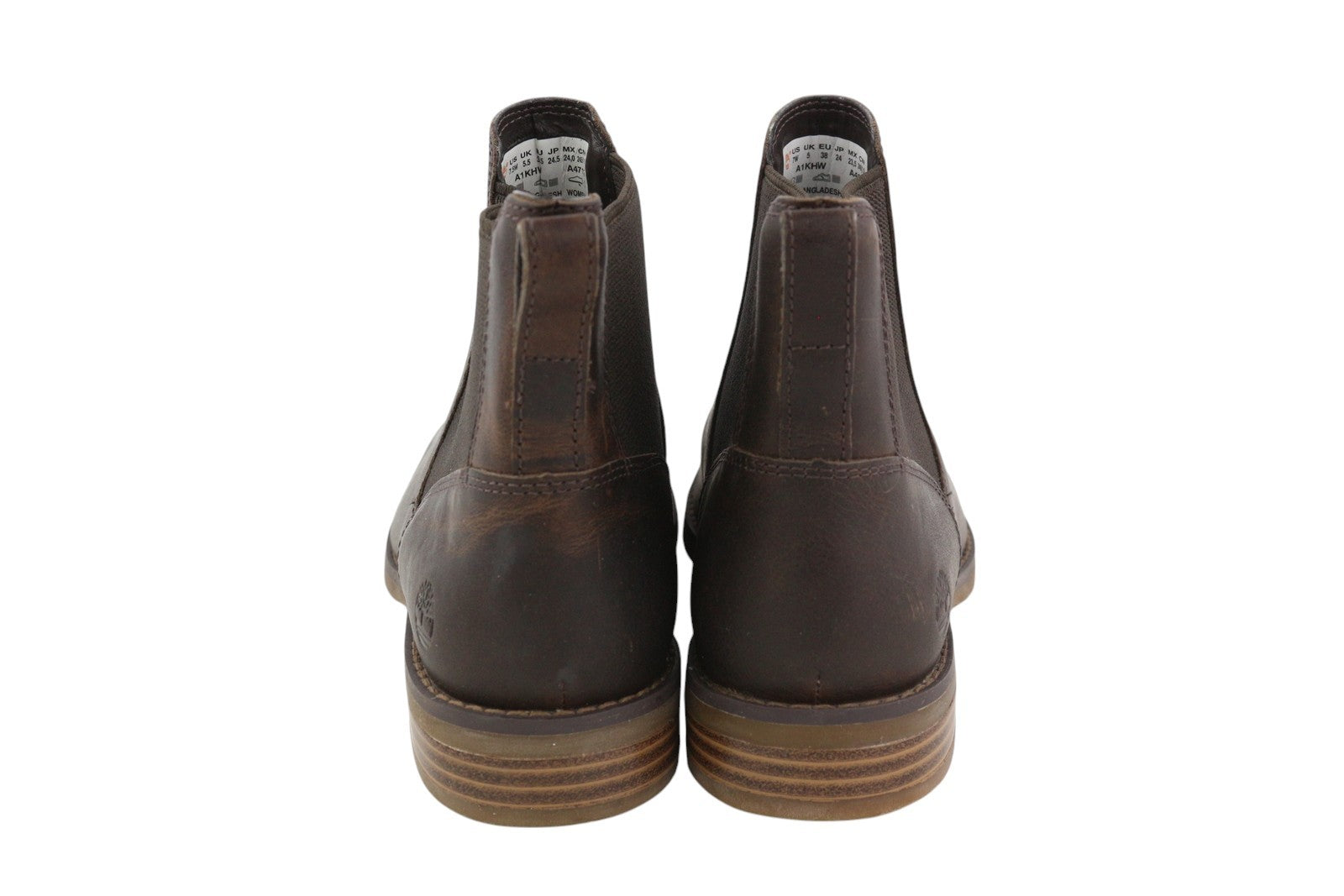 TIMBERLAND A1KHW Women Boots EU38/38.5 Dark Brown Leather Ankle Top Almond Toe