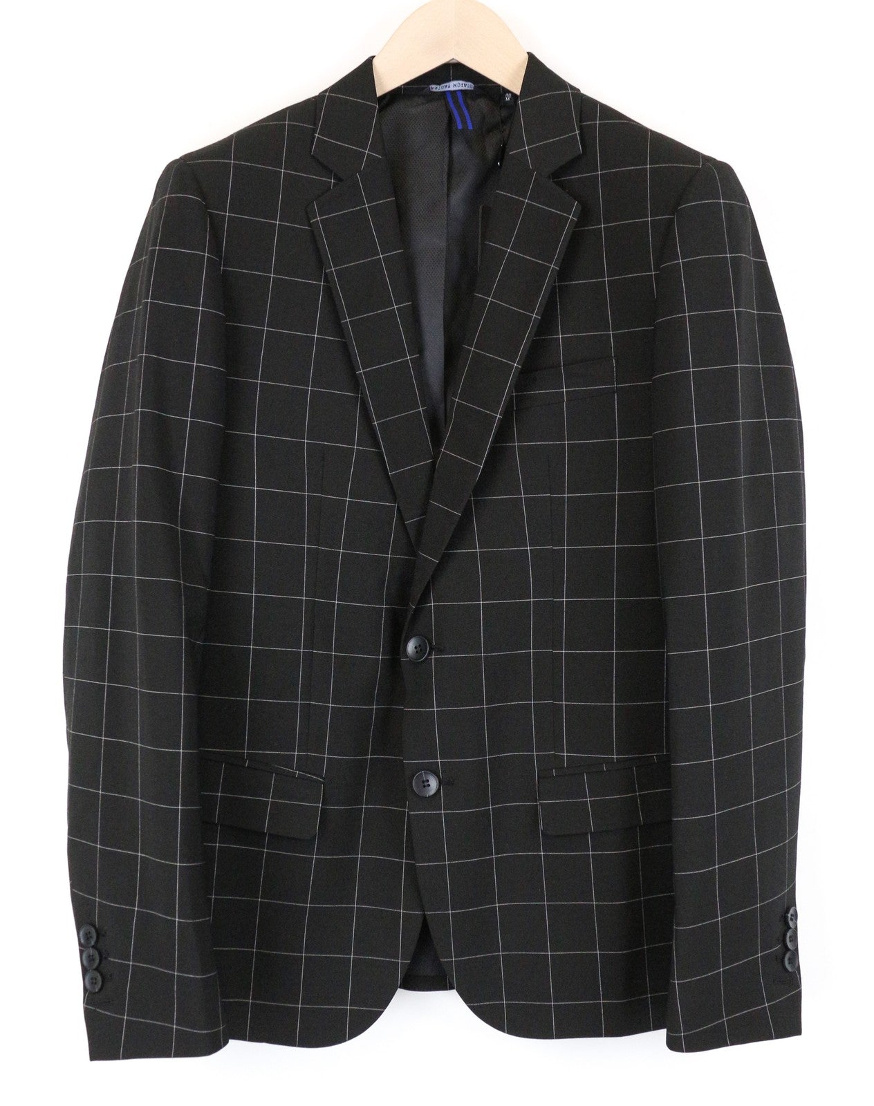 ANTONY MORATO Mens Black Blazer M Slim  Check Pattern Single Breasted