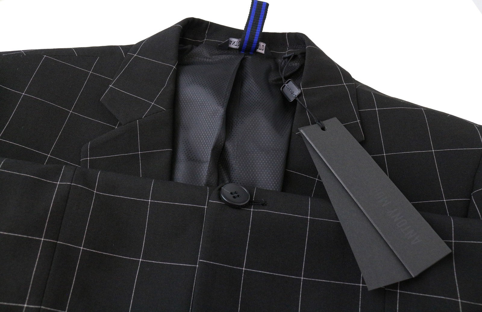 ANTONY MORATO Mens Black Blazer M Slim  Check Pattern Single Breasted