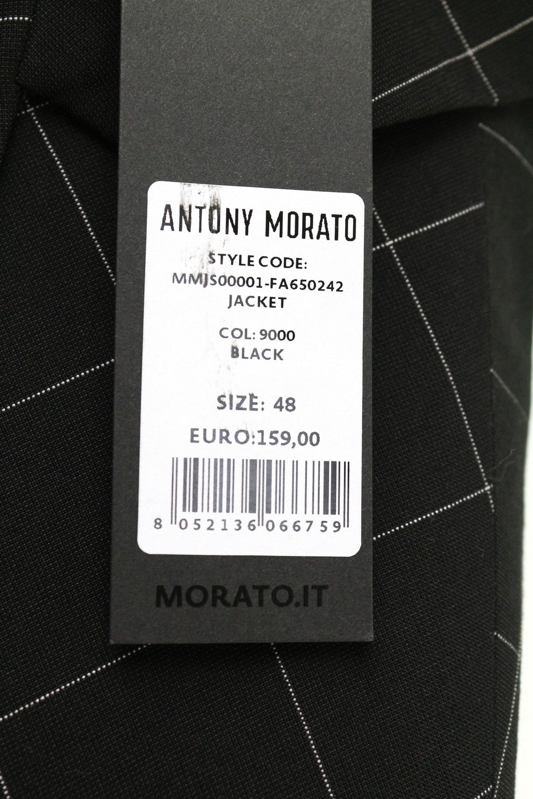 ANTONY MORATO Mens Black Blazer M Slim  Check Pattern Single Breasted