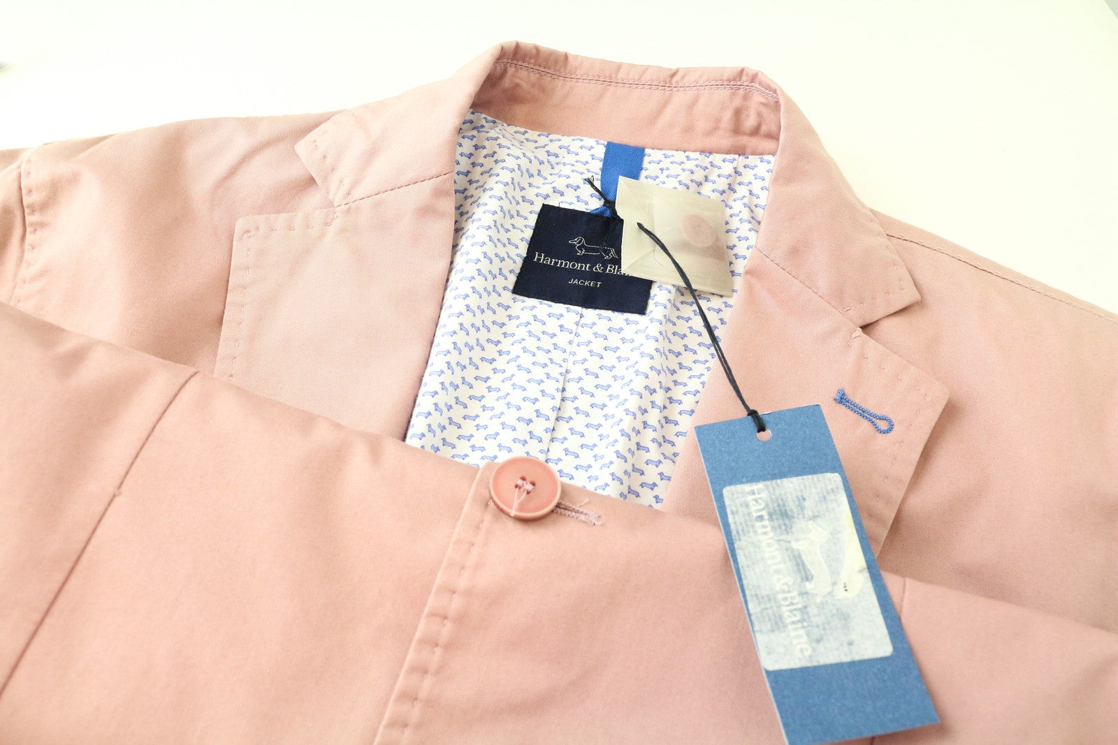 HARMONT & BLAINE Blazer 50 Mens Pink  Unlined Vent Single Breasted