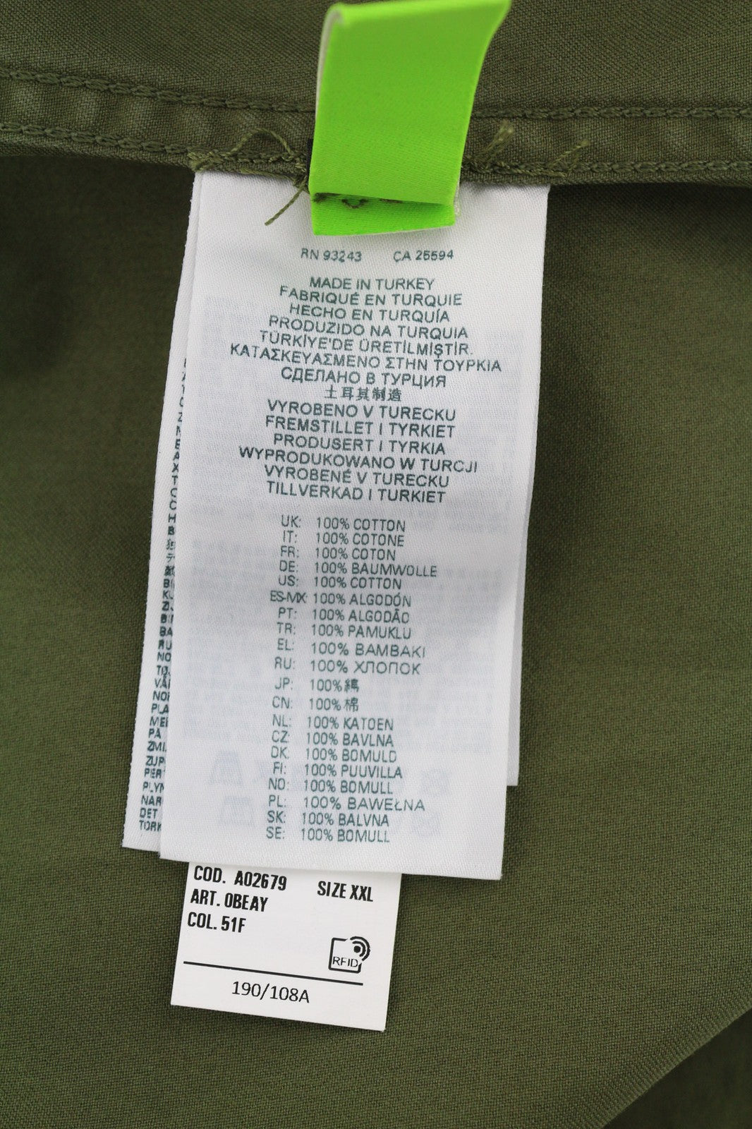 DIESEL J-Fuller Mens Jacket 2XL Khaki Overshirt Buttoned Neck RRP€295