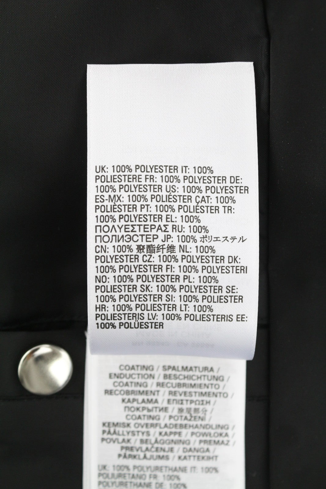 DIESEL J-Coal-New Print Mens Jacket S Black Coated Padded Snap Buttons RRP€230