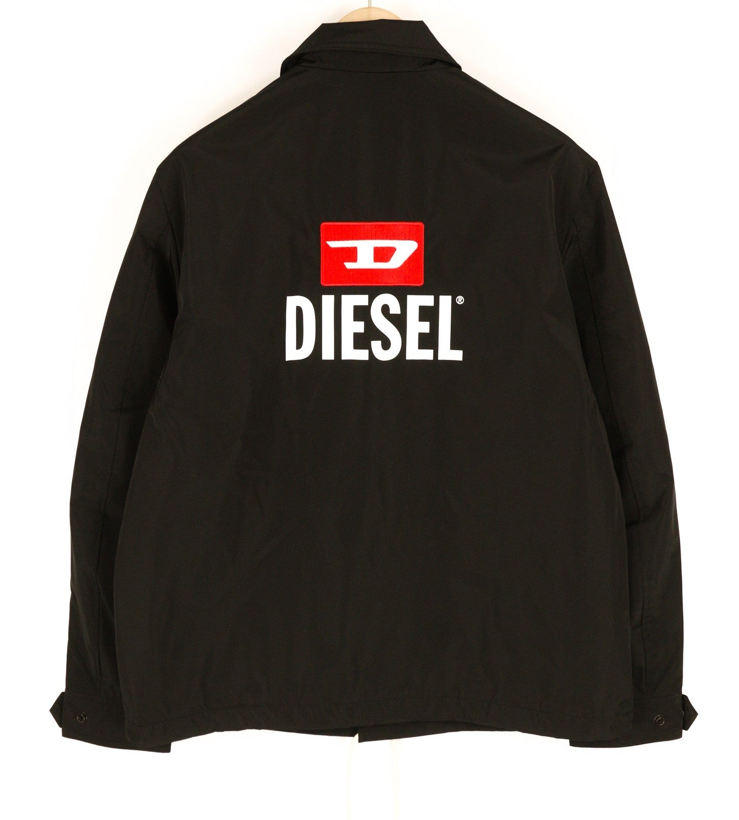 DIESEL J-Coal-New Print Mens Jacket S Black Coated Padded Snap Buttons RRP€230