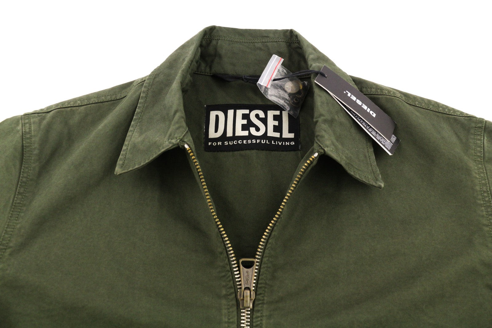DIESEL J-Coal-Cot Mens Jacket L Green Full Zip Neck Lined  RRP€230