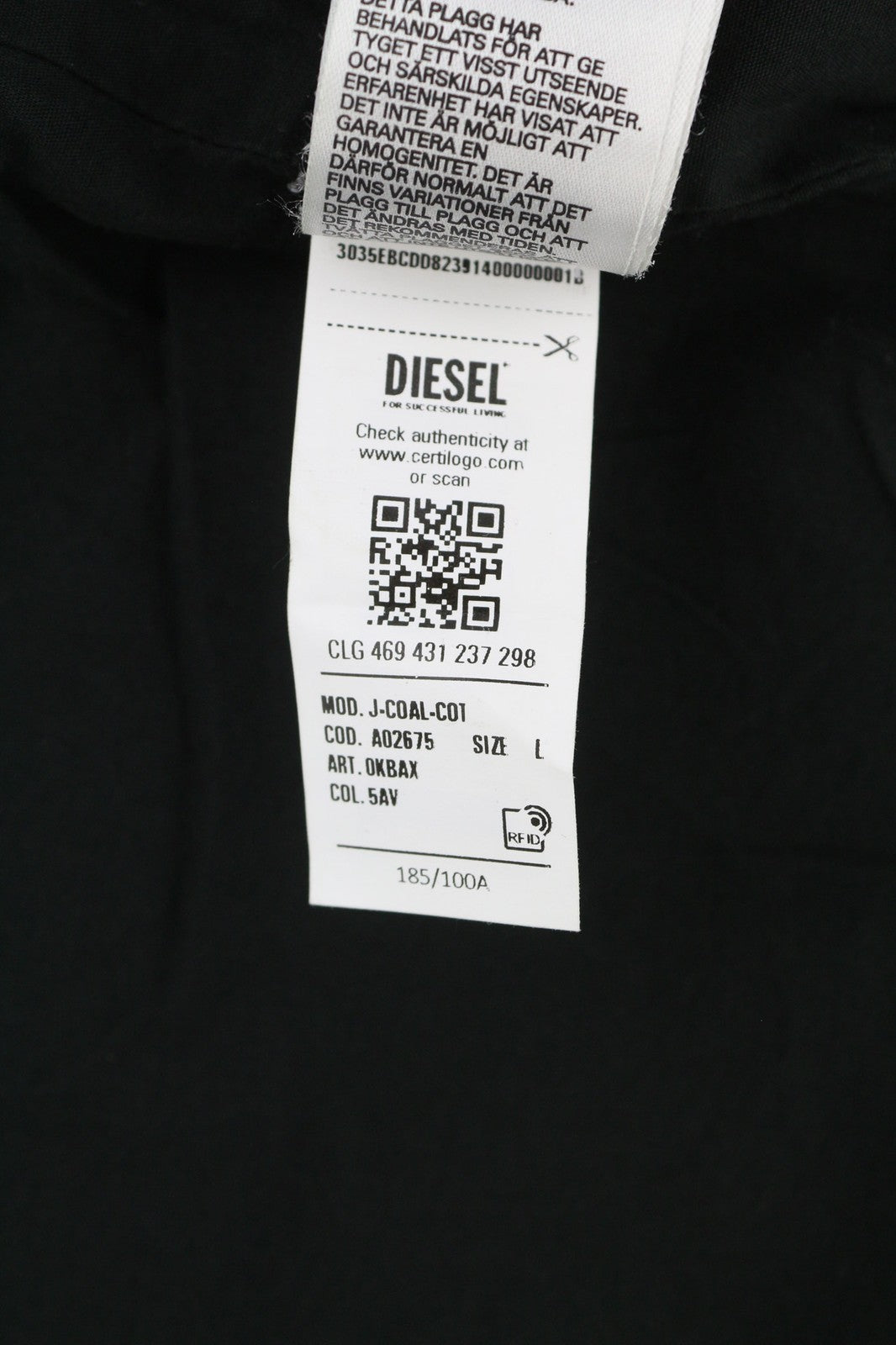 DIESEL J-Coal-Cot Mens Jacket L Green Full Zip Neck Lined  RRP€230