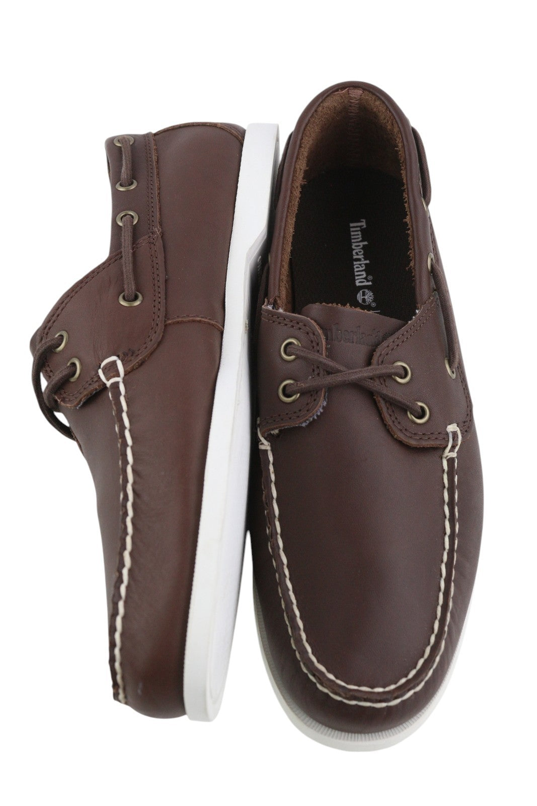 TIMBERLAND A199T Men Shoes EU43/43.5 Brown Leather Ortholite Non-Marking Loafers