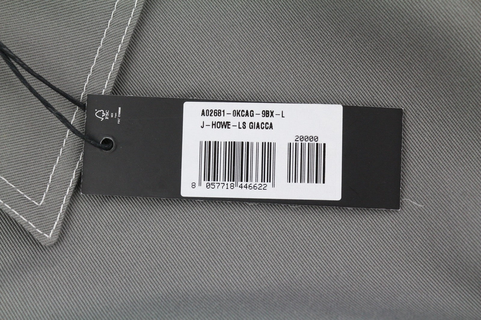 DIESEL J-Howe-LS Mens Jacket L Grey Full Zip  Neck Lined  RRP€450