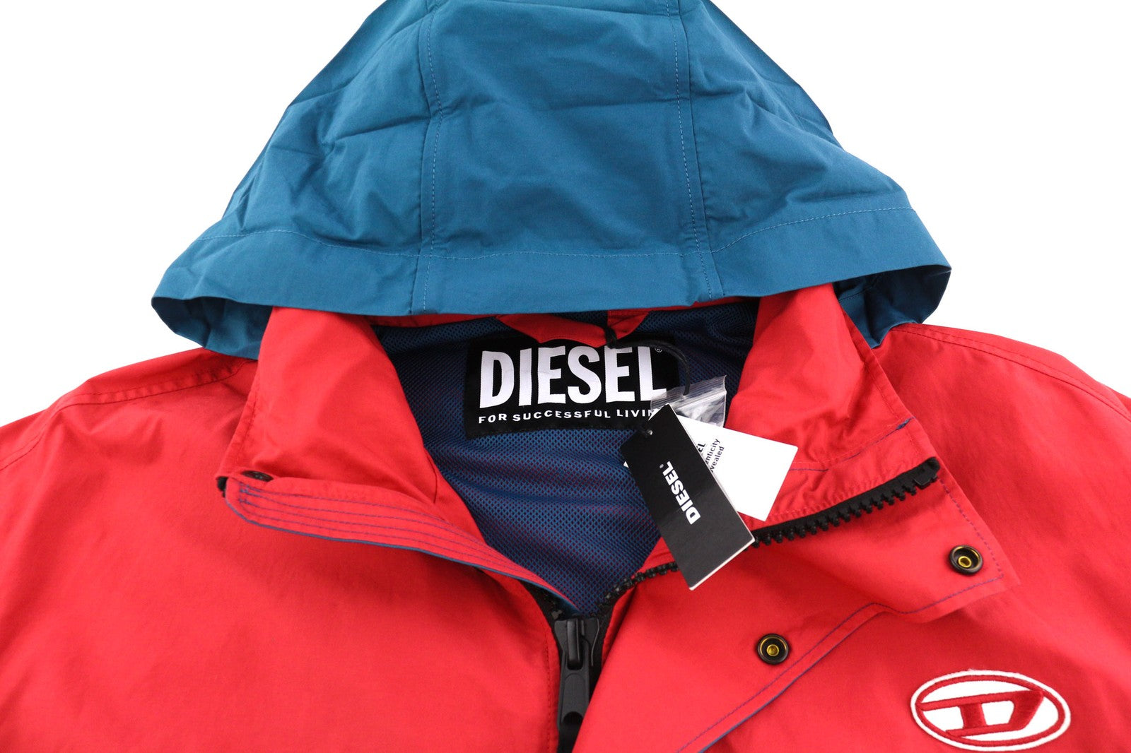 DIESEL J-Rodney-A Mens Jacket L Loose  Hidden Hood Full Zip Mesh RRP€325