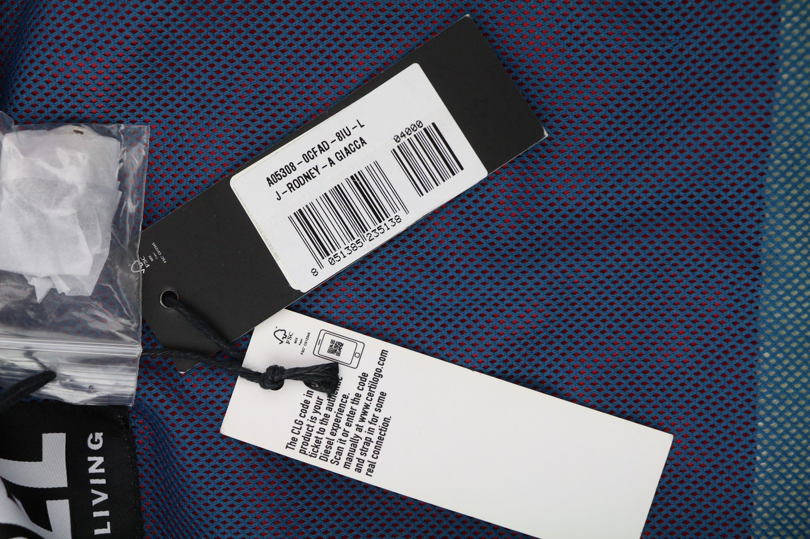 DIESEL J-Rodney-A Mens Jacket L Loose  Hidden Hood Full Zip Mesh RRP€325