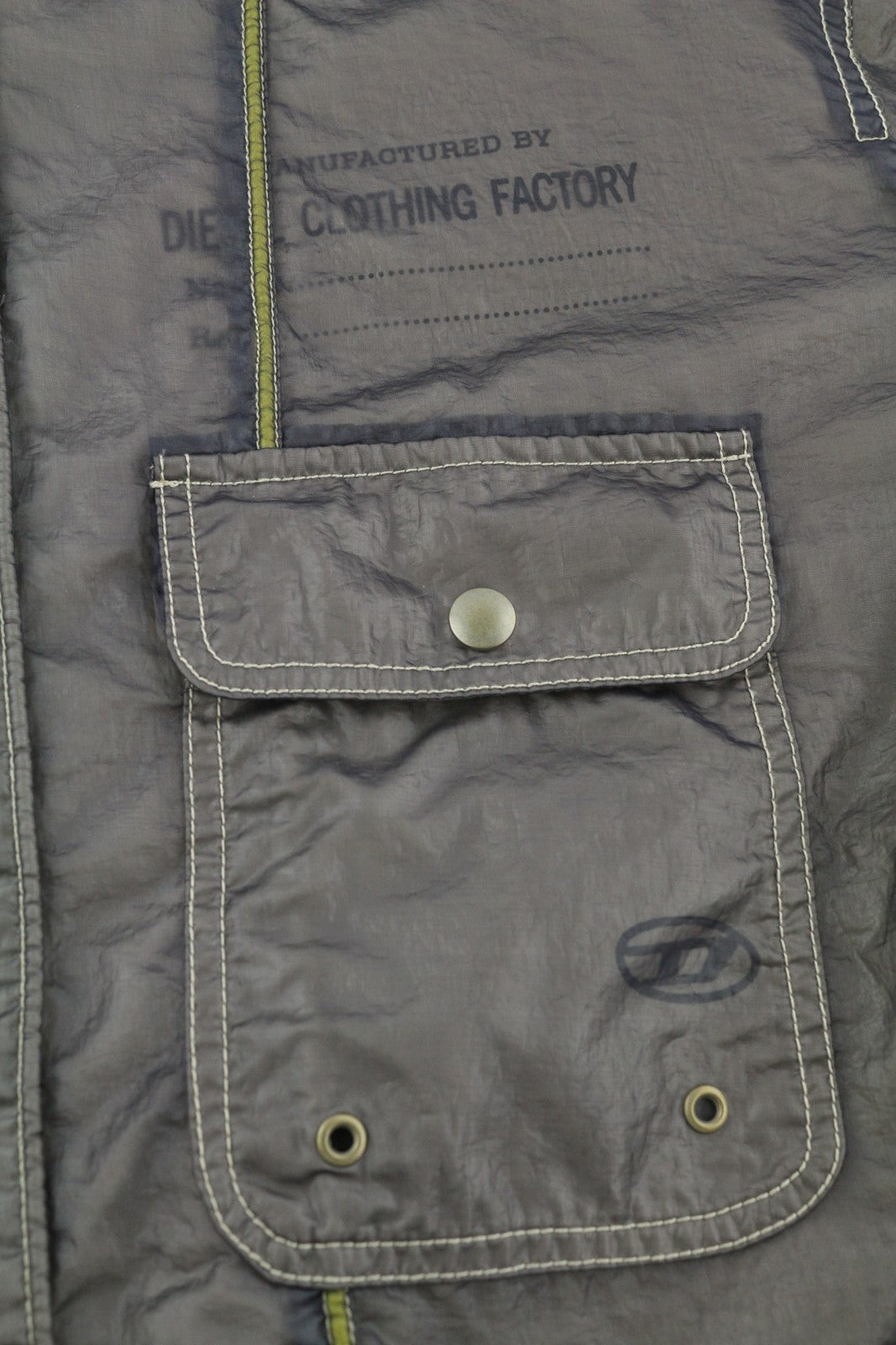 DIESEL S-U24 Men Jacket L Windbreaker Snap Buttons Coated Neck RRP€275