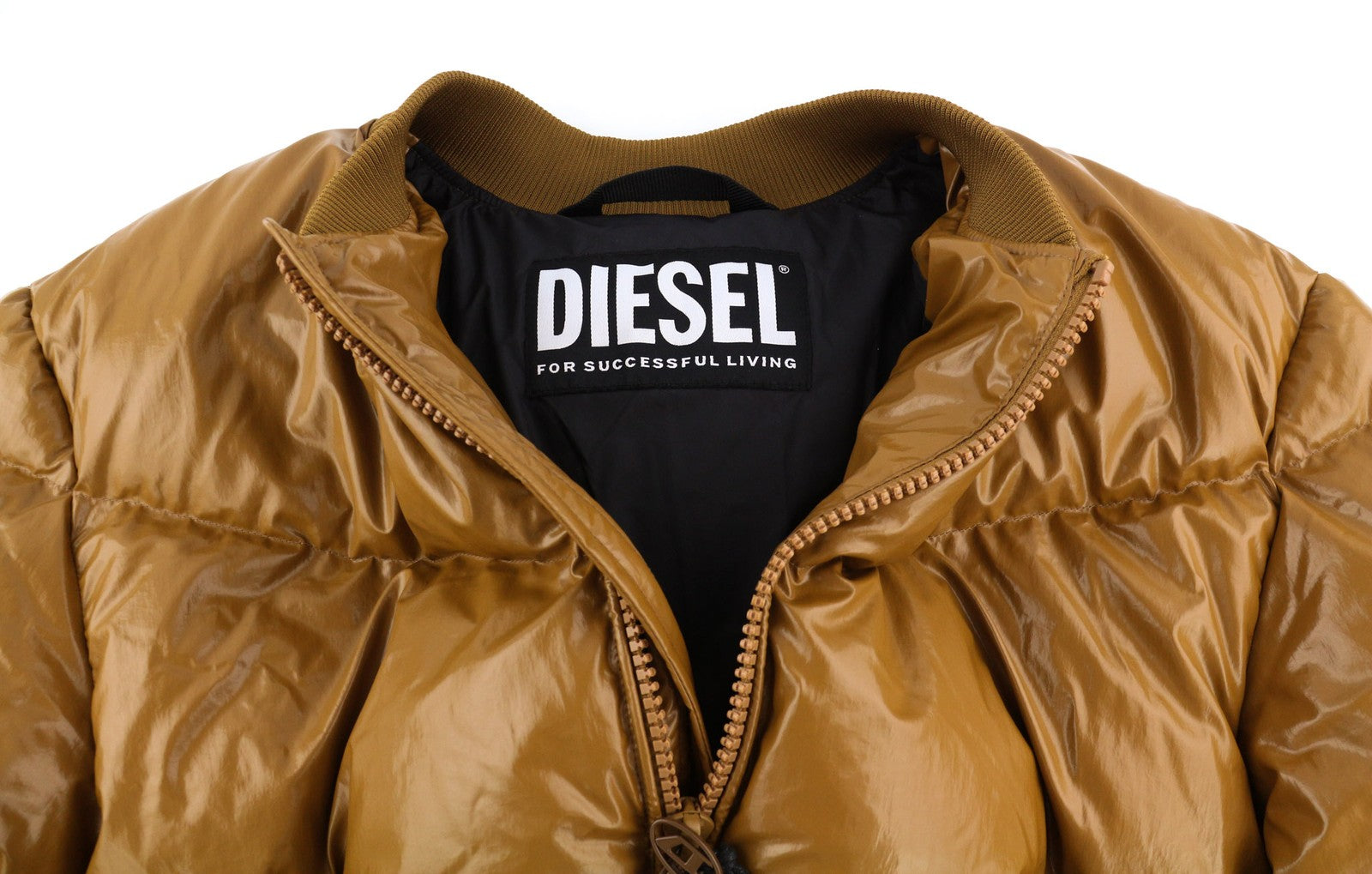 DIESEL W-Sten Mens Jacket L Brown Puffer Duck Down Filled Quilted RRP€395