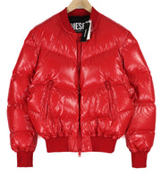 DIESEL W-Sten Mens Jacket L Red Puffer Duck Down Filled Quilted RRP€395
