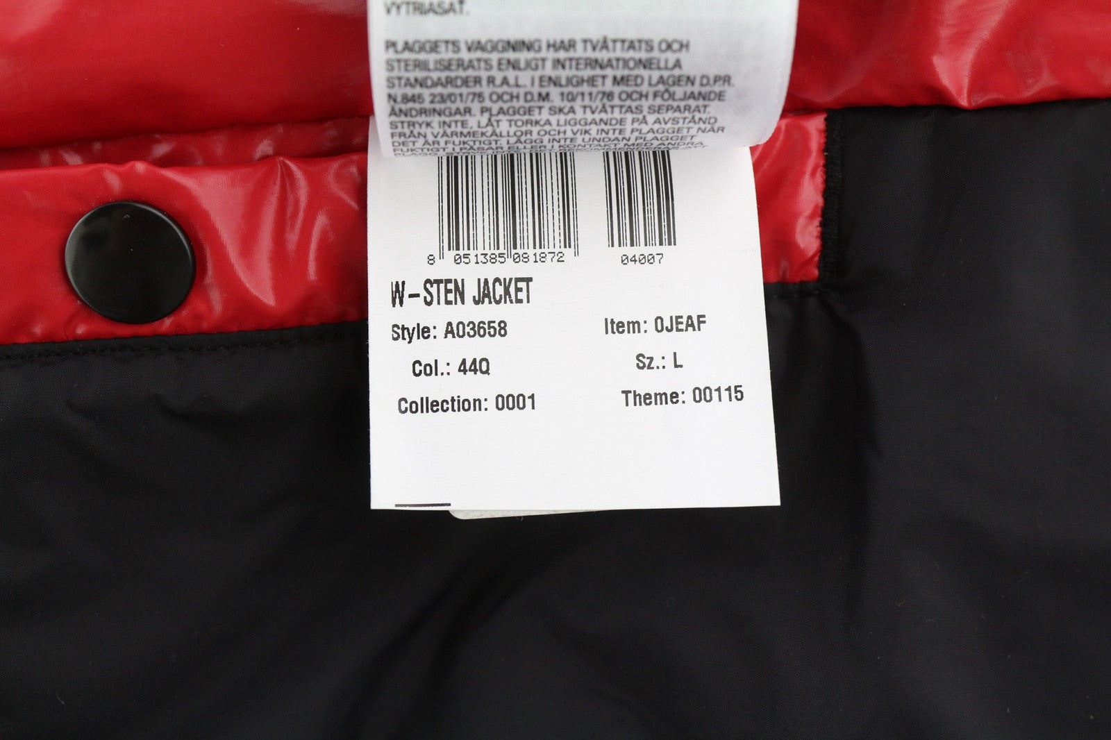 DIESEL W-Sten Mens Jacket L Red Puffer Duck Down Filled Quilted RRP€395