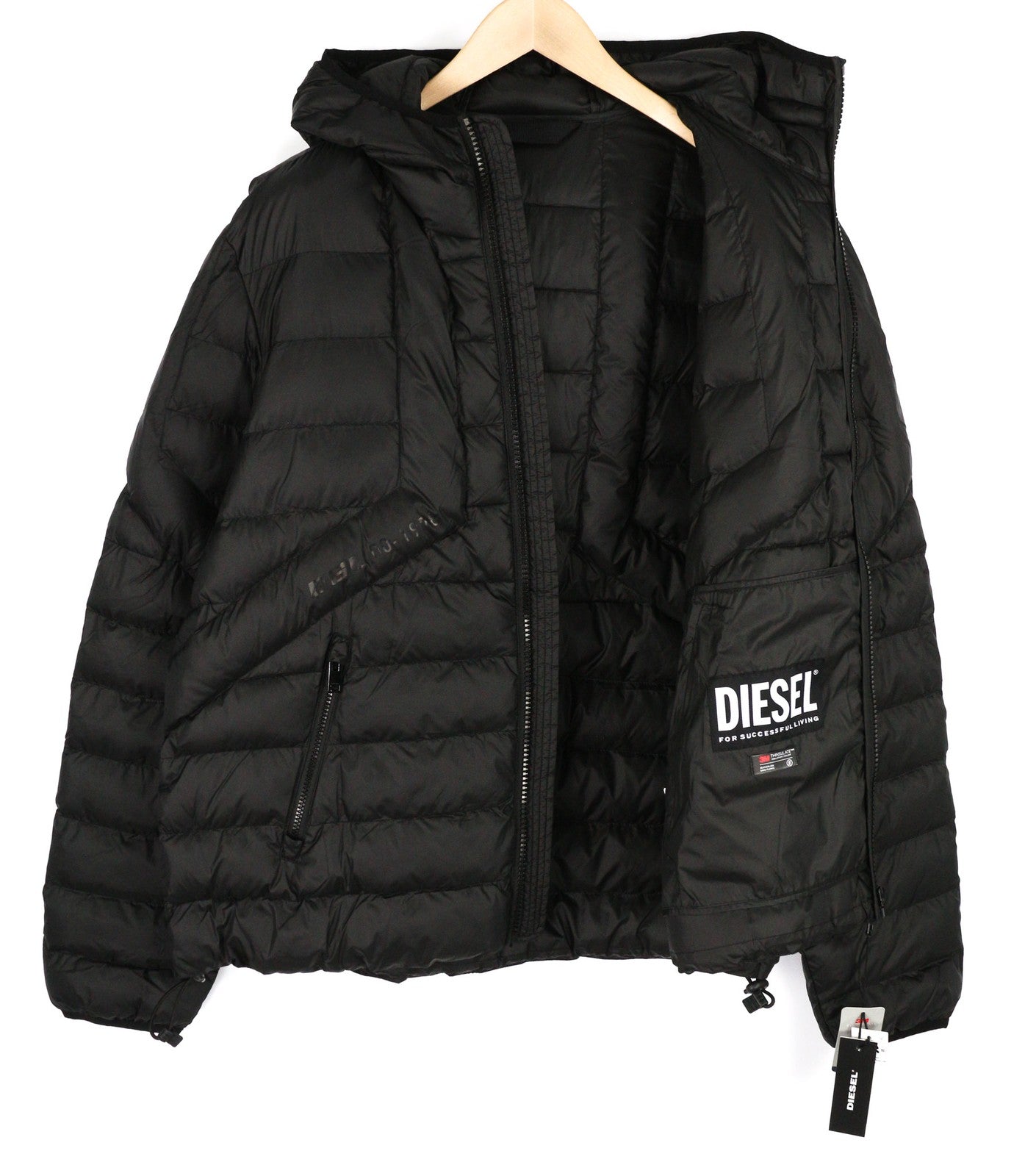 DIESEL W-Dwain-21 Mens Jacket 2XL Full Zip Puffer Quilted Hooded 3M RRP€350