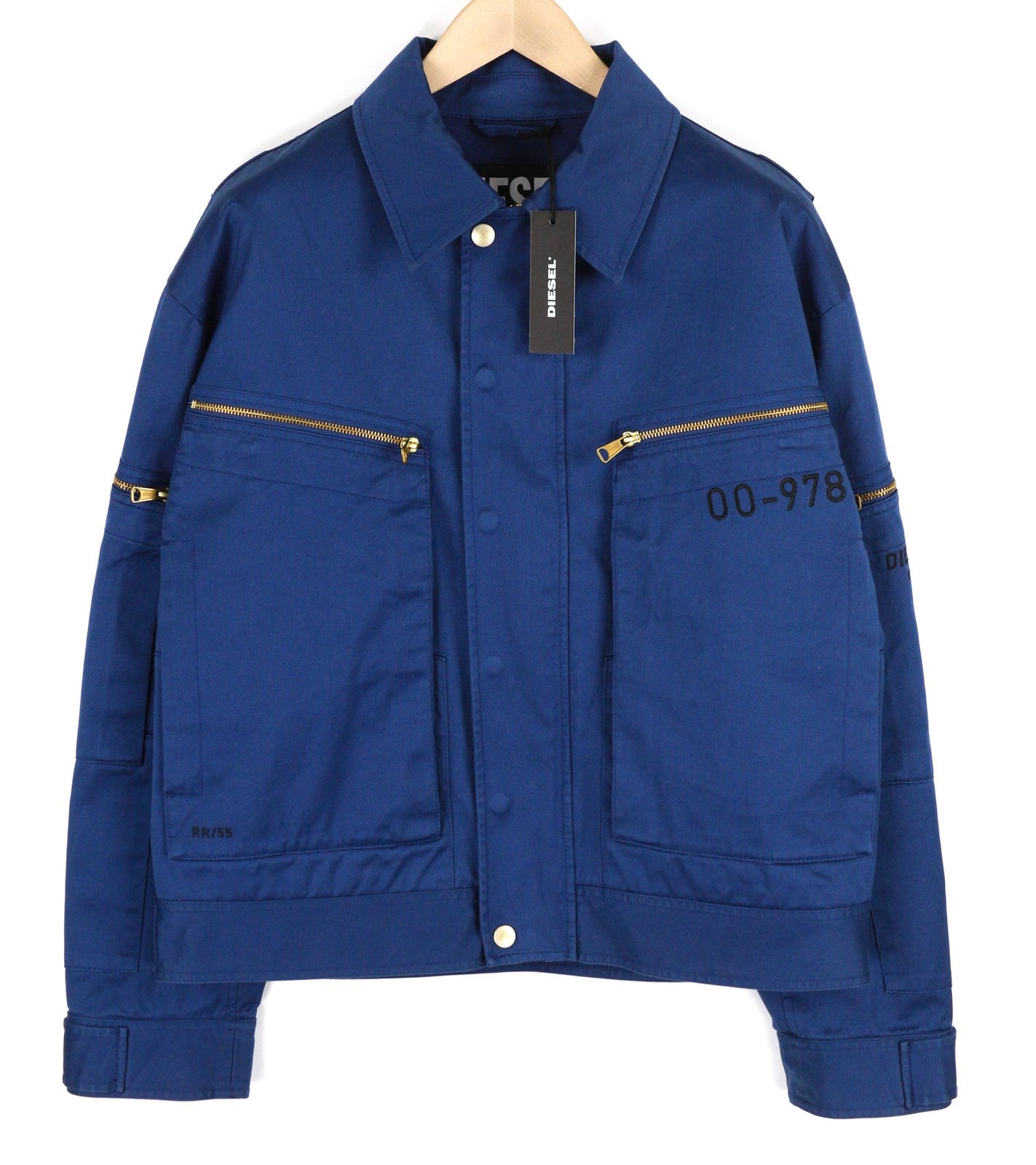 DIESEL J-Thompson-A Mens Jacket L Blue Full Zip Neck Lined  RRP€350