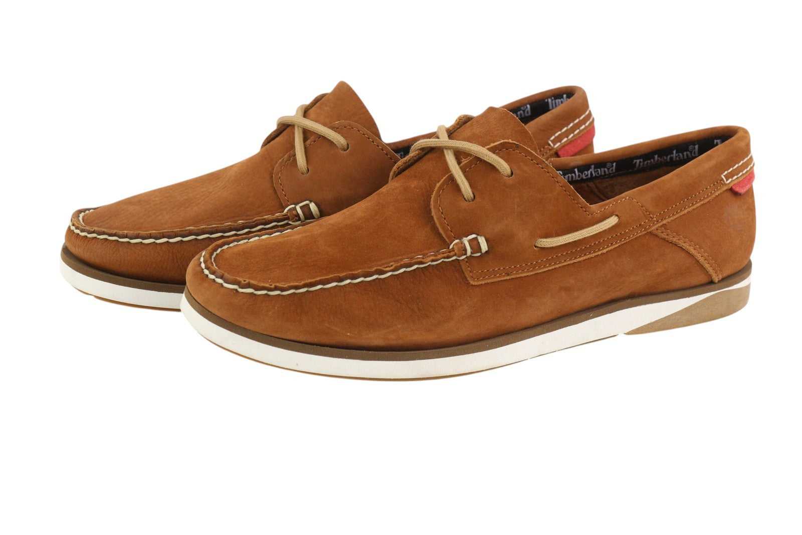 TIMBERLAND A2ABV Men Shoes EU44 Brown Leather Slip On Laced True Cloud Loafers