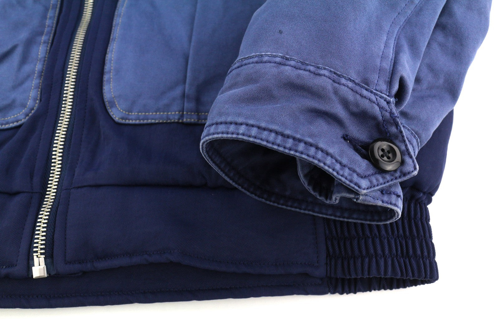 DIESEL W-Manfred Mens Jacket XL Full Zip Patch Pockets Padded Blue RRP€395