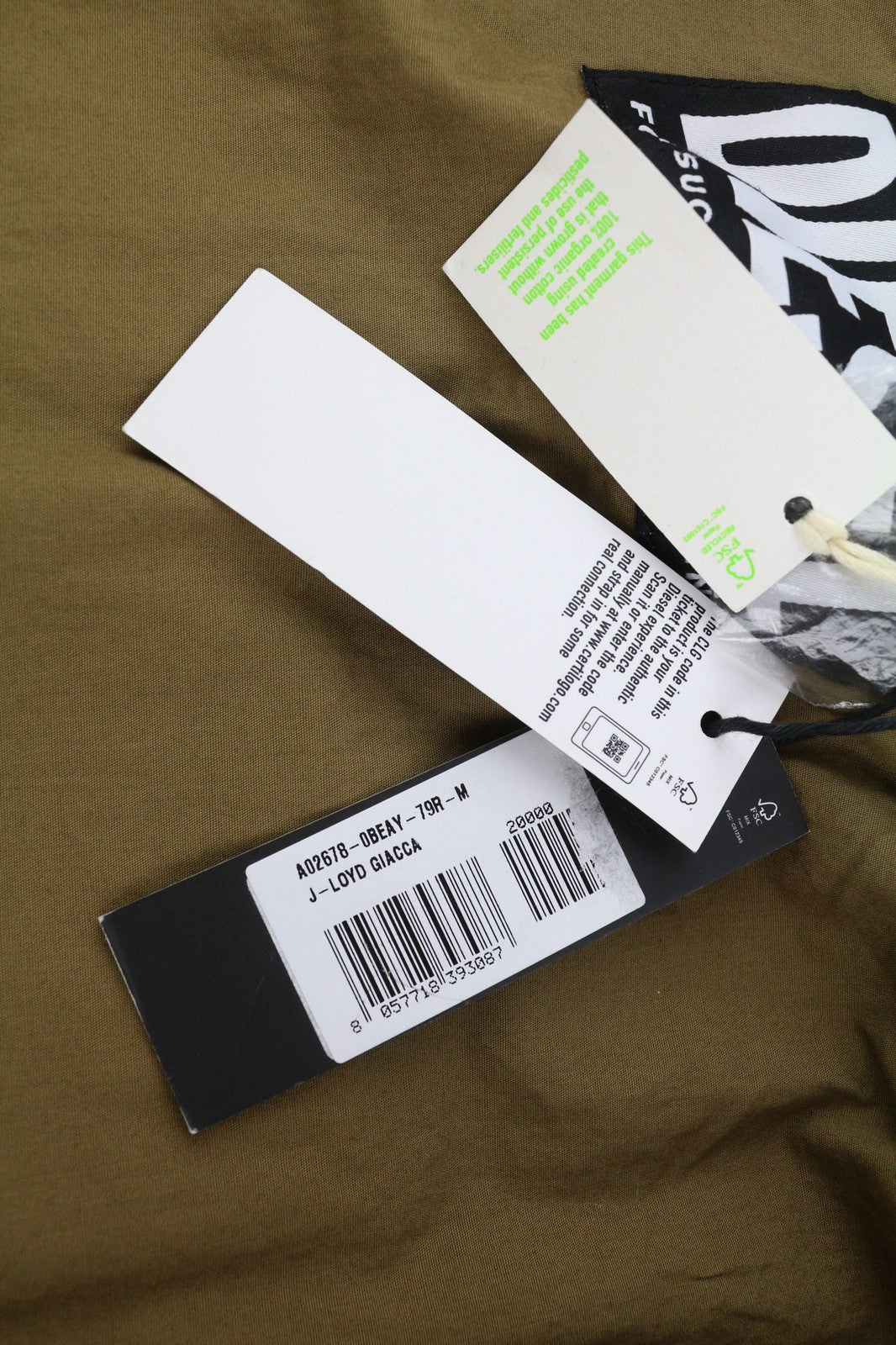 DIESEL J-Loyd Mens Jacket M Brown Drawstring Waist Patch Pockets Zip RRP€495