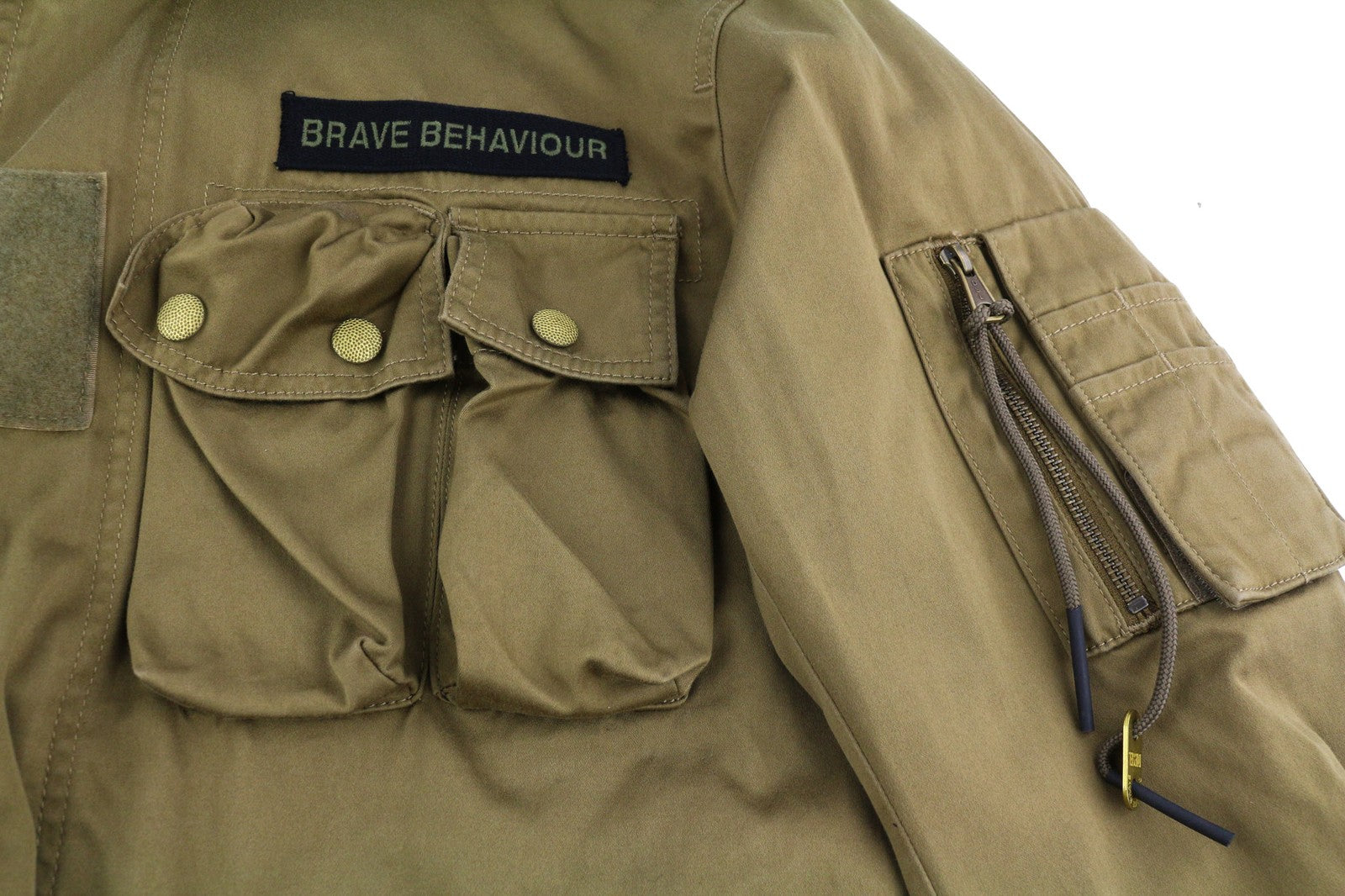 DIESEL J-Loyd Mens Jacket M Brown Drawstring Waist Patch Pockets Zip RRP€495