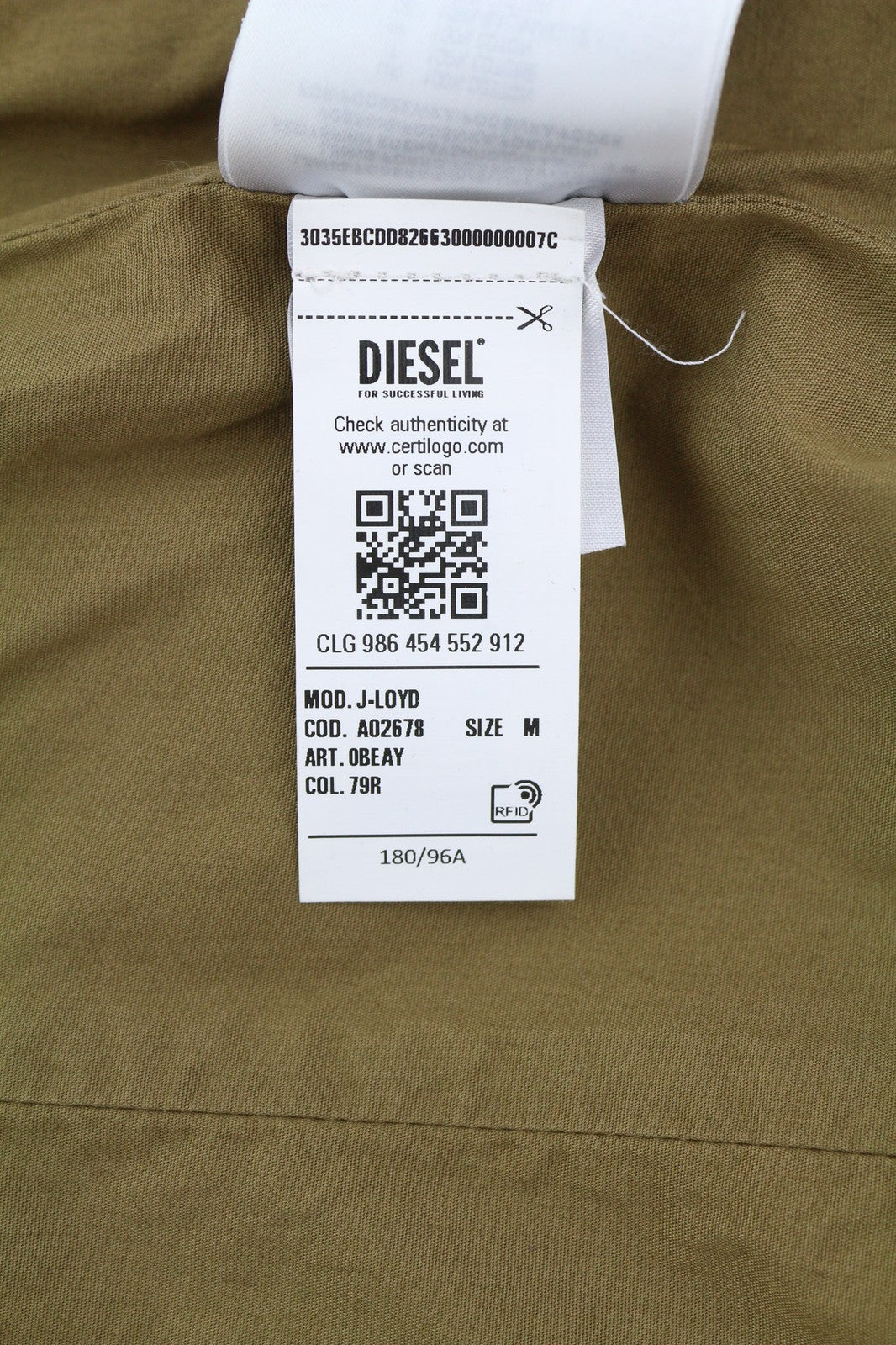 DIESEL J-Loyd Mens Jacket M Brown Drawstring Waist Patch Pockets Zip RRP€495