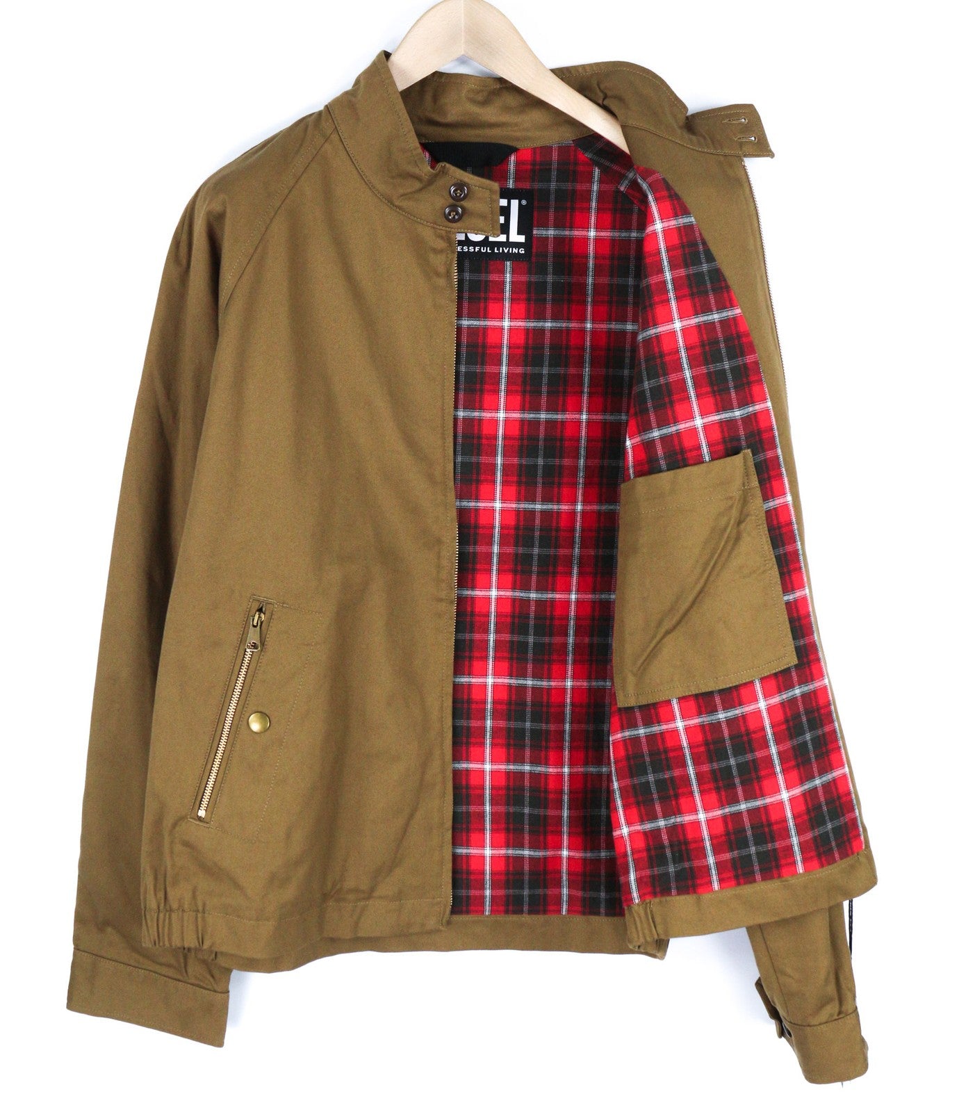 DIESEL J-Harry Mens Jacket 2XL Brown Bomber Band Neck Lightweight RRP€350