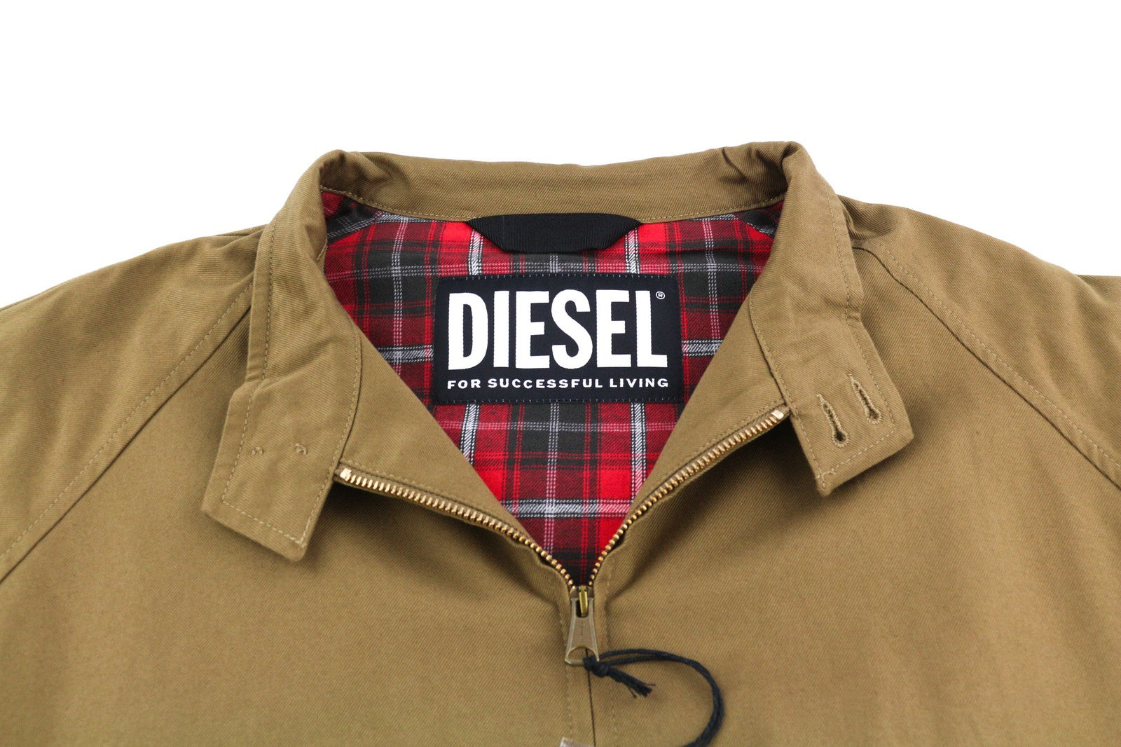 DIESEL J-Harry Mens Jacket 2XL Brown Bomber Band Neck Lightweight RRP€350