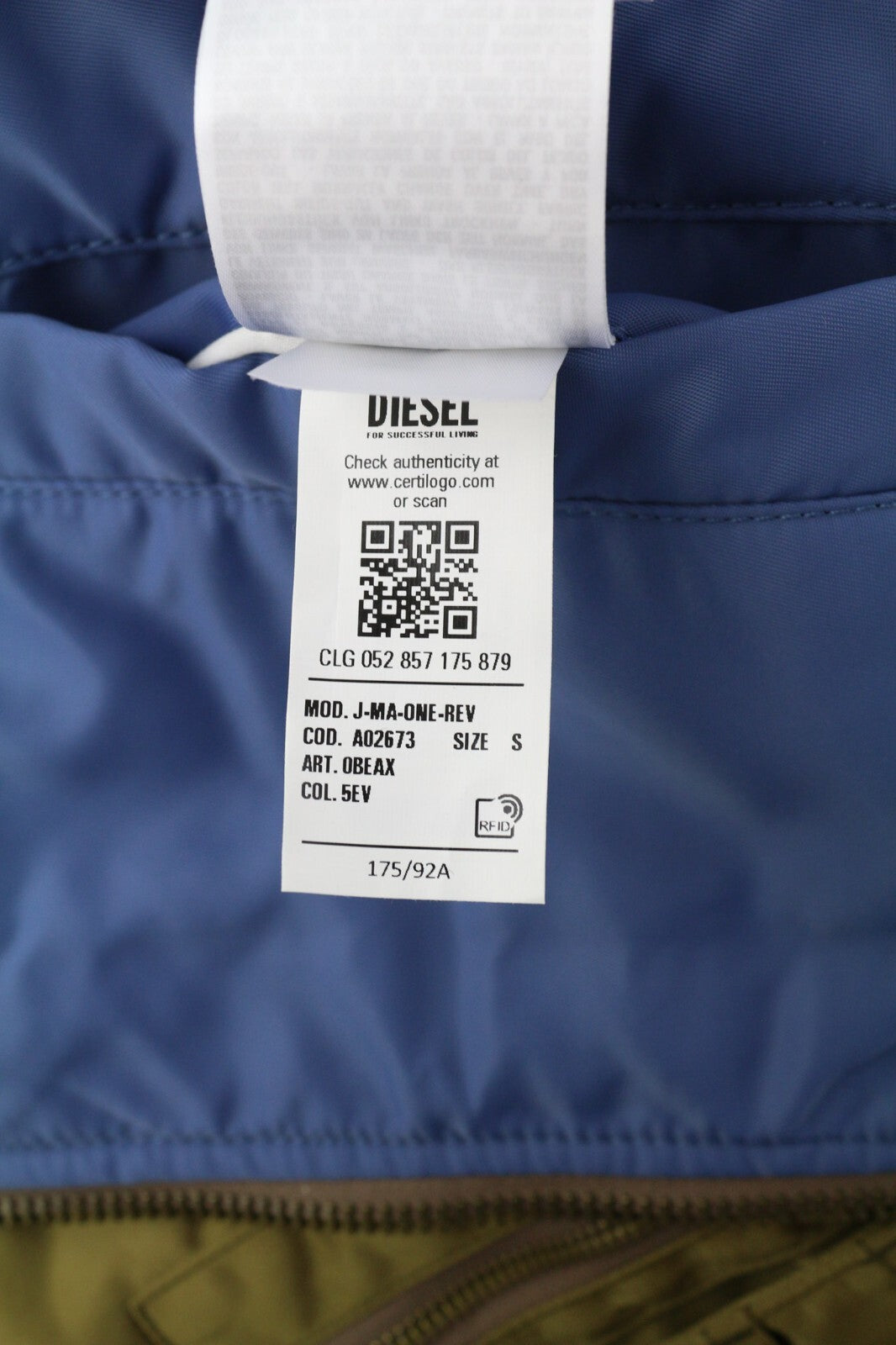 DIESEL J-Ma-One-Rev Mens Jacket S Reversible Insulated Full Zip Pockets RRP€450