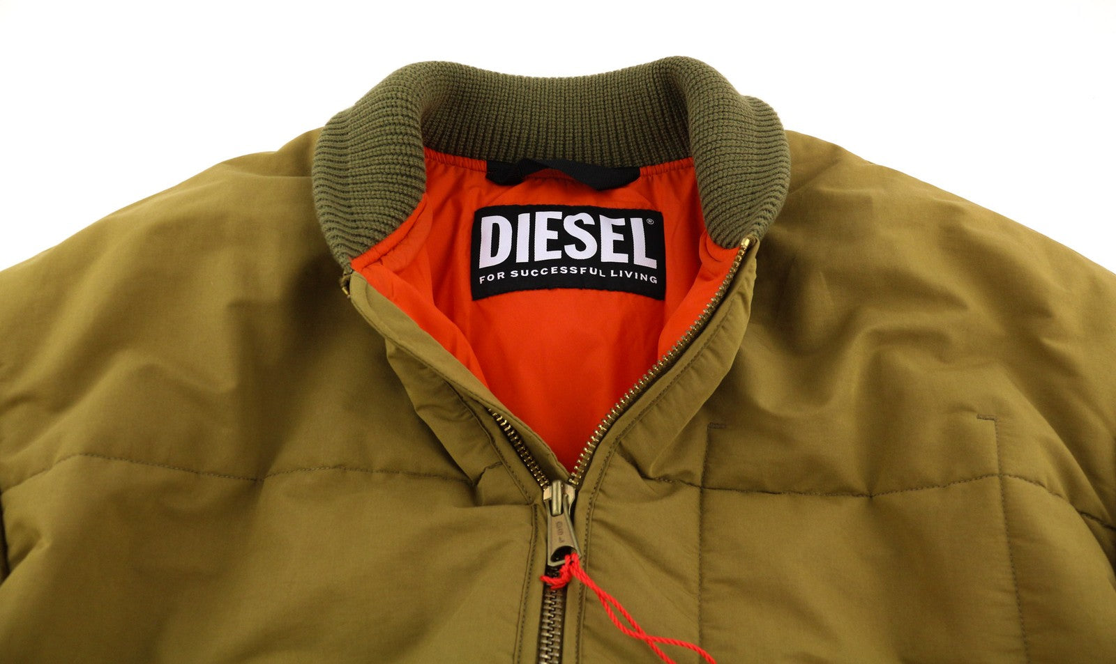 DIESEL W-Spleak Mens Jacket M Brown Patterned Insulated Lined Full Zip RRP€350