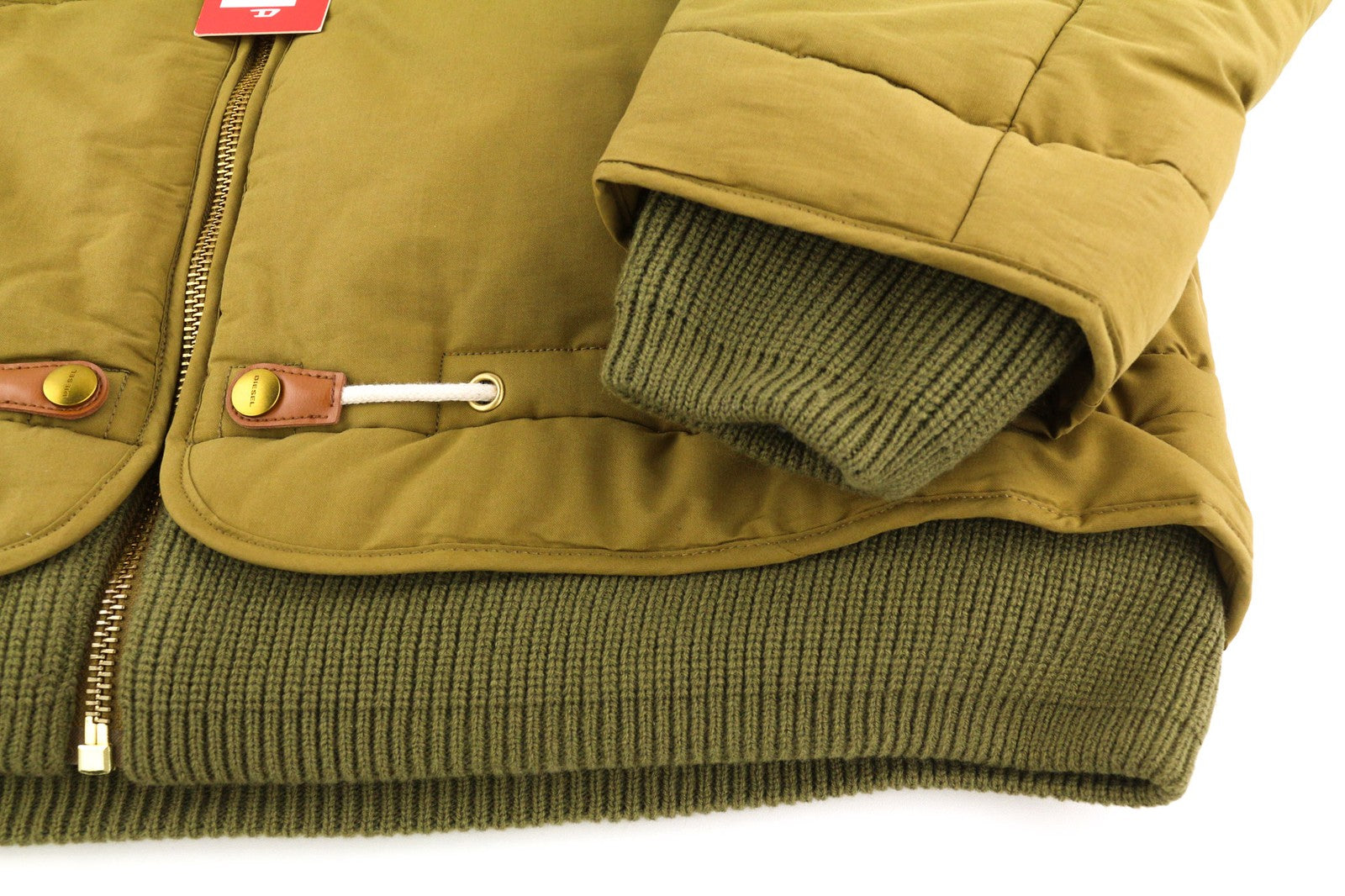 DIESEL W-Spleak Mens Jacket XL Brown Patterned Insulated Lined Full Zip RRP€350