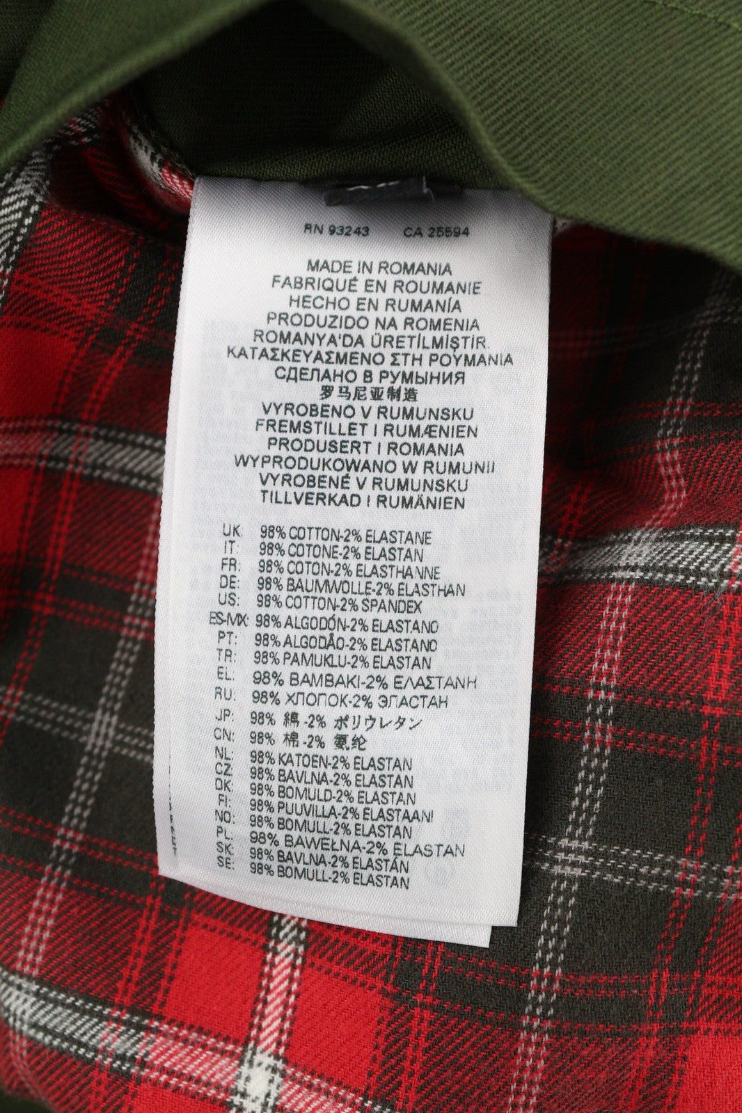 DIESEL J-Harry Mens Jacket XL Green Band Neck Pockets Plaid Lined RRP€350