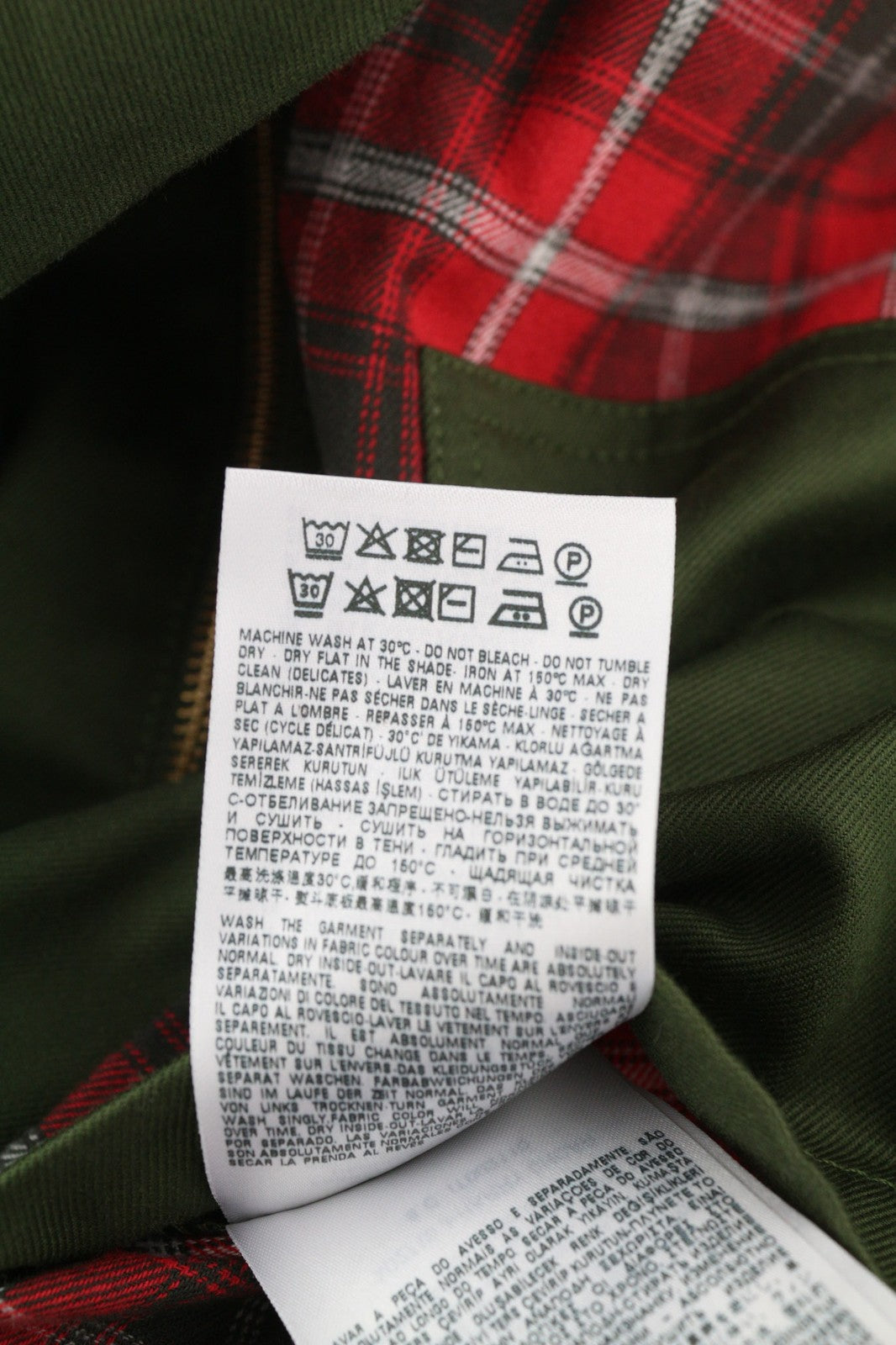 DIESEL J-Harry Mens Jacket XL Green Band Neck Pockets Plaid Lined RRP€350