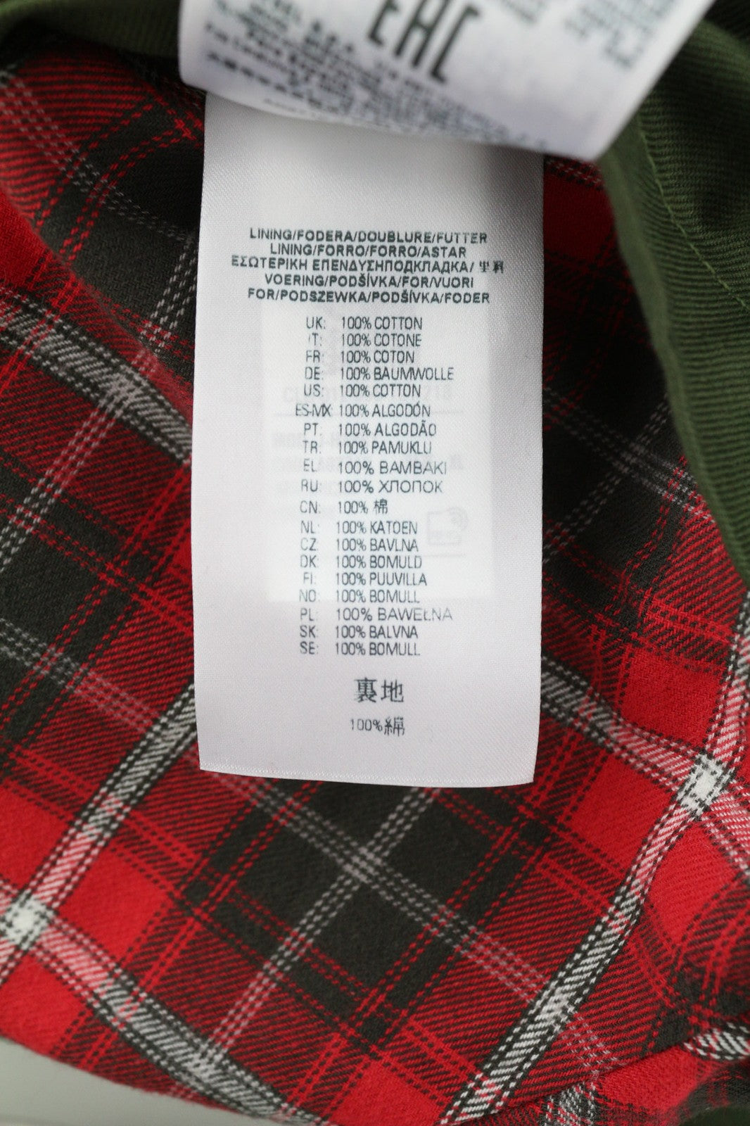 DIESEL J-Harry Mens Jacket XL Green Band Neck Pockets Plaid Lined RRP€350