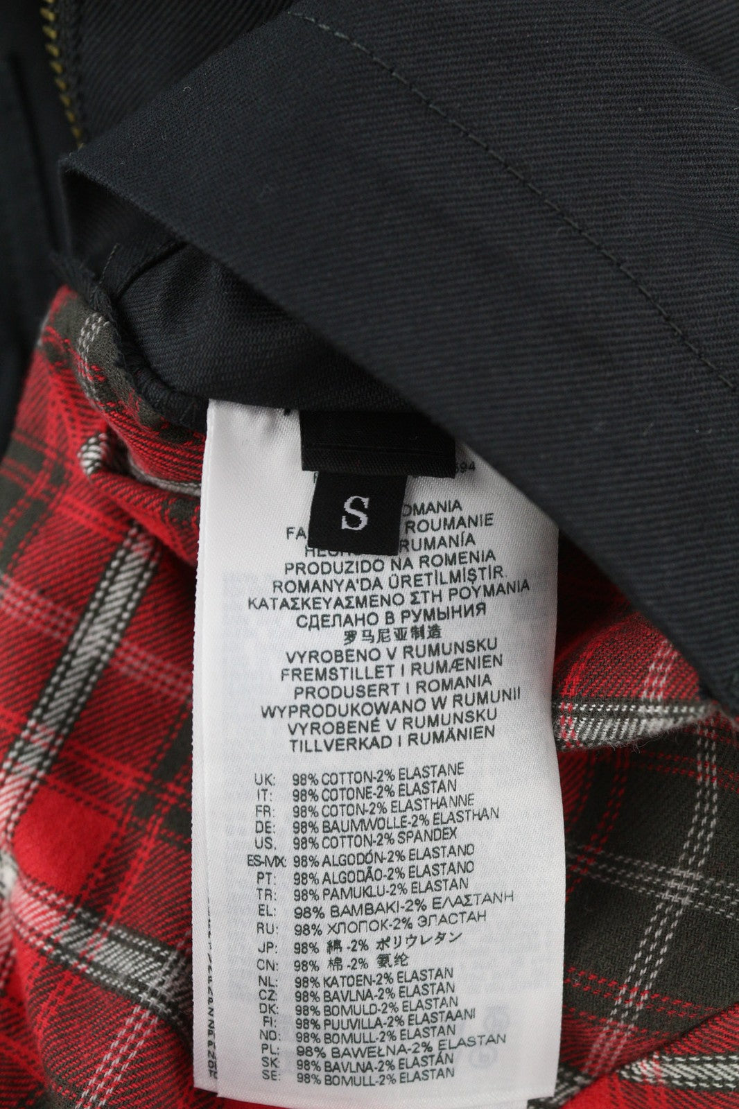 DIESEL J-Harry Mens Jacket S Black Band Neck Pockets Plaid Lined RRP€350