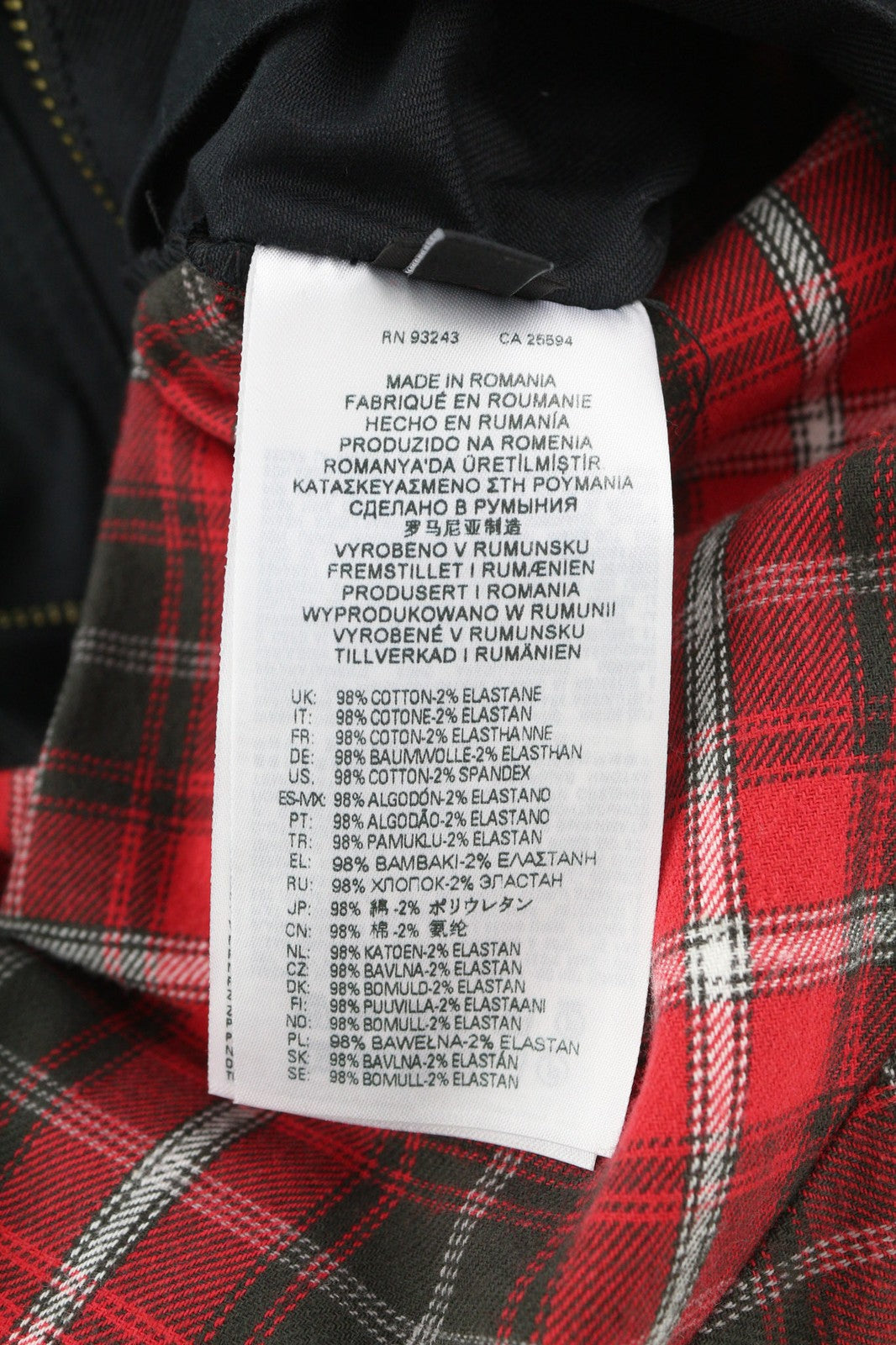 DIESEL J-Harry Mens Jacket S Black Band Neck Pockets Plaid Lined RRP€350