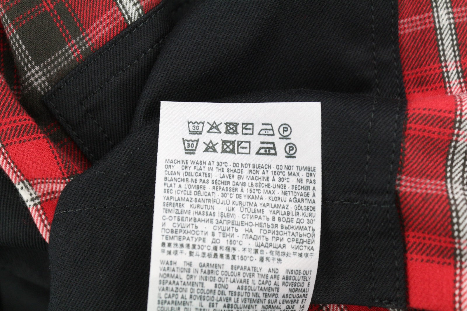 DIESEL J-Harry Mens Jacket S Black Band Neck Pockets Plaid Lined RRP€350