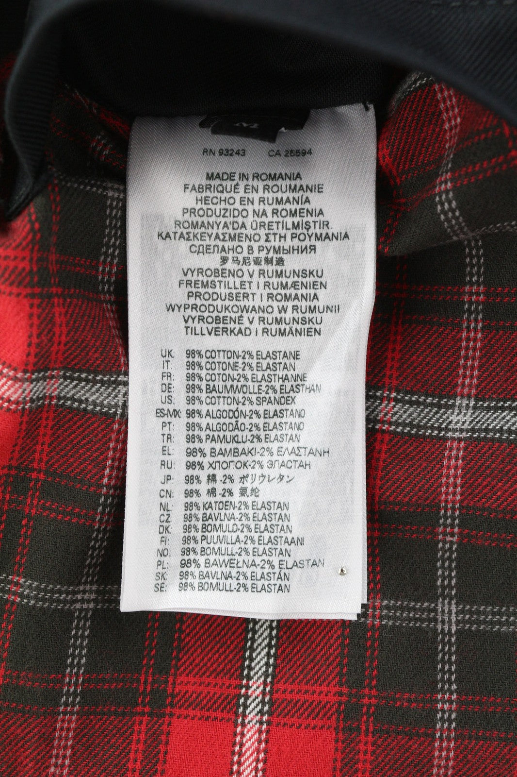 DIESEL J-Harry Men Jacket M Black Band Neck Pockets Plaid Lined RRP€350