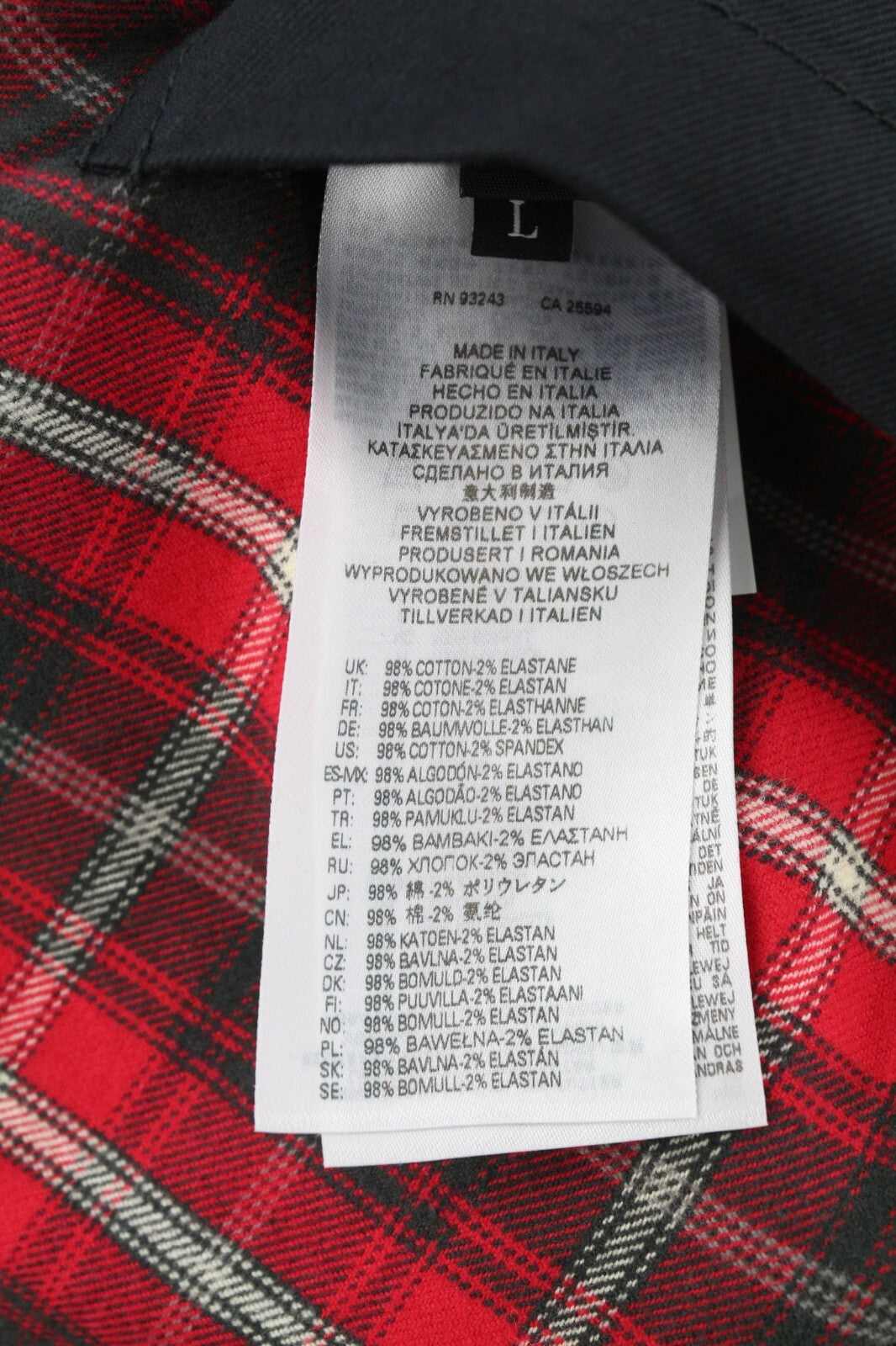 DIESEL J-Harry Mens Jacket L Black Band Neck Pockets Plaid Lined RRP€350