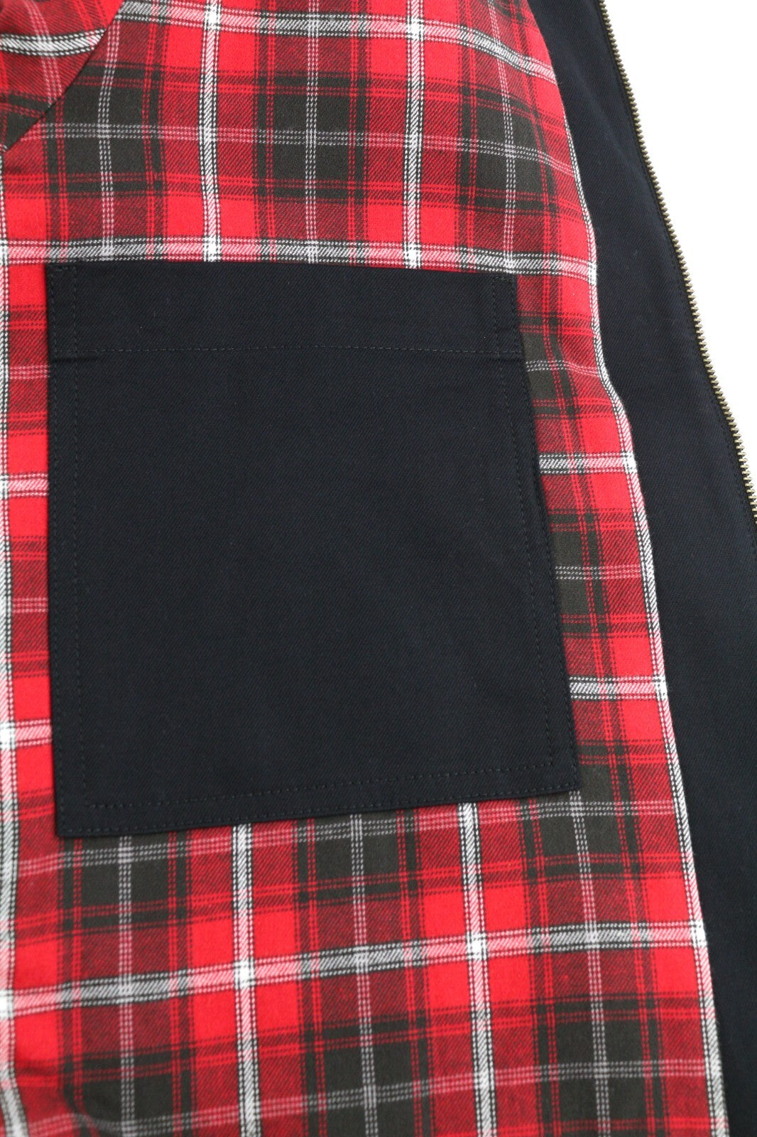 DIESEL J-Harry Mens Jacket L Black Band Neck Pockets Plaid Lined RRP€350