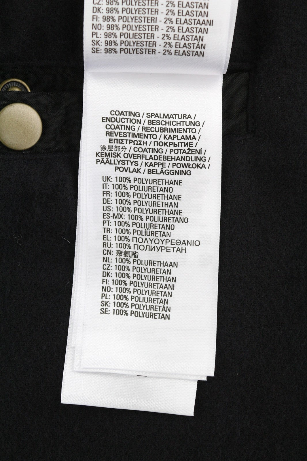 DIESEL J-Tech Mens Jacket XL Black Leather Coated Insulated Pockets RRP€325