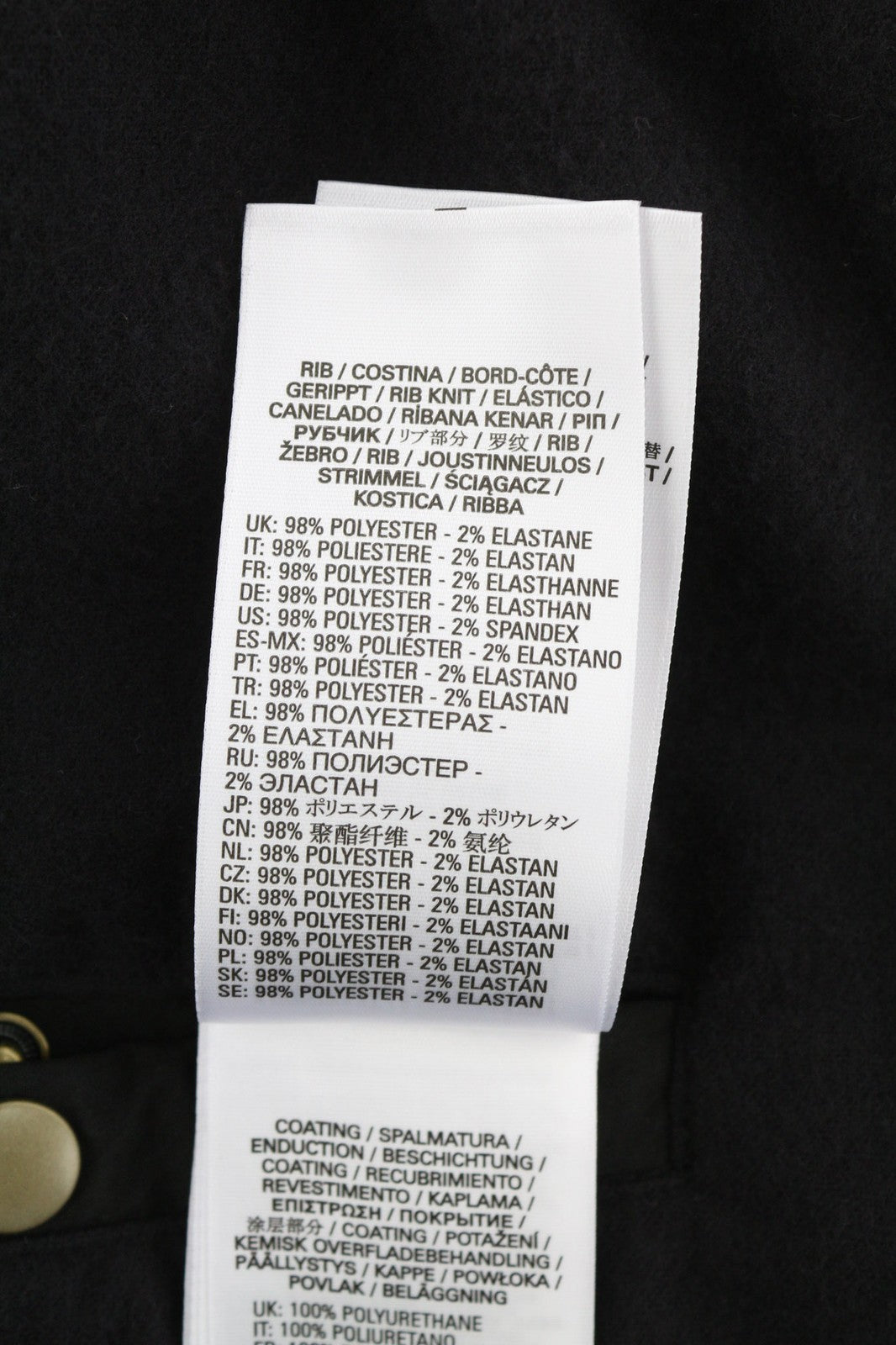 DIESEL J-Tech Mens Jacket XL Black Leather Coated Insulated Pockets RRP€325