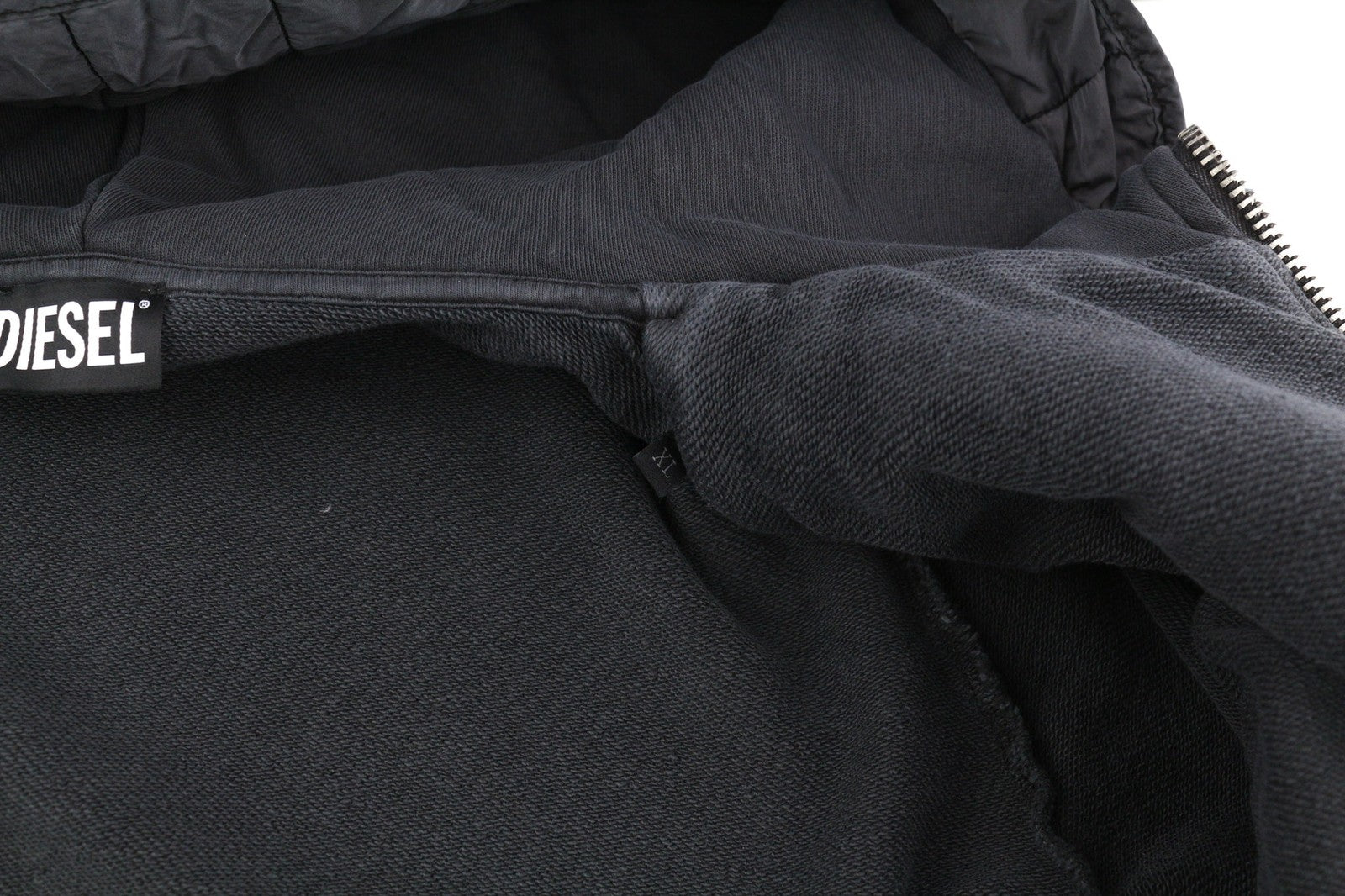 DIESEL J-Vester Mens Jacket XL Black Hooded Insulated Lined Pockets RRP€250