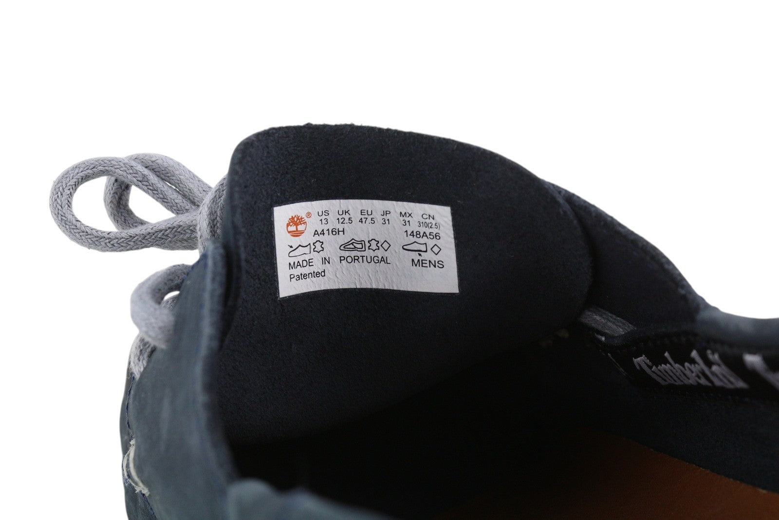 TIMBERLAND A416H Men Shoes EU47.5 Blue Leather Slip On Laced Loafers True Cloud