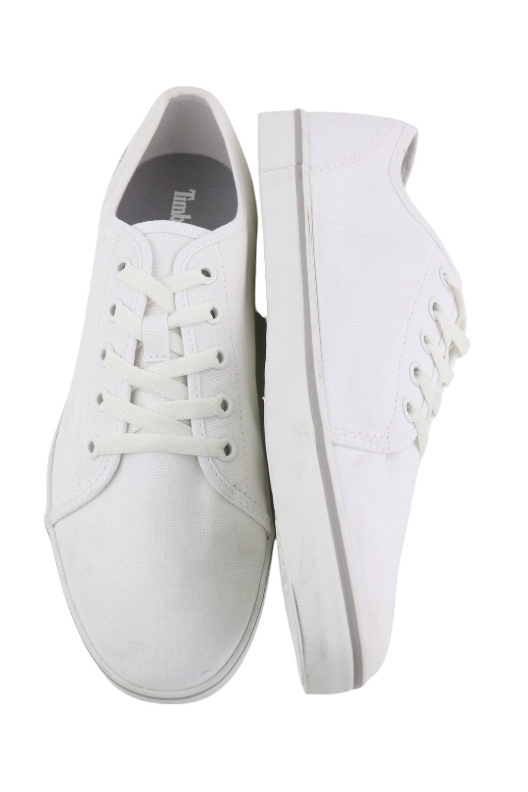 TIMBERLAND A2688 Men Sneakers EU41 White Textile Low Top Lace Up Logo Trainers