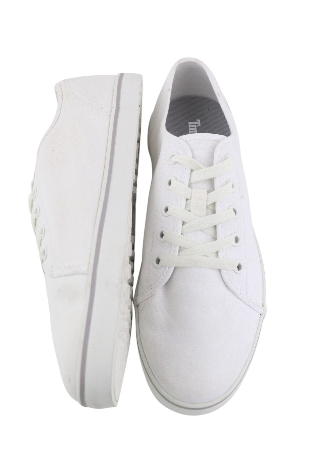 TIMBERLAND A2688 Men Sneakers EU41 White Textile Low Top Lace Up Logo Trainers