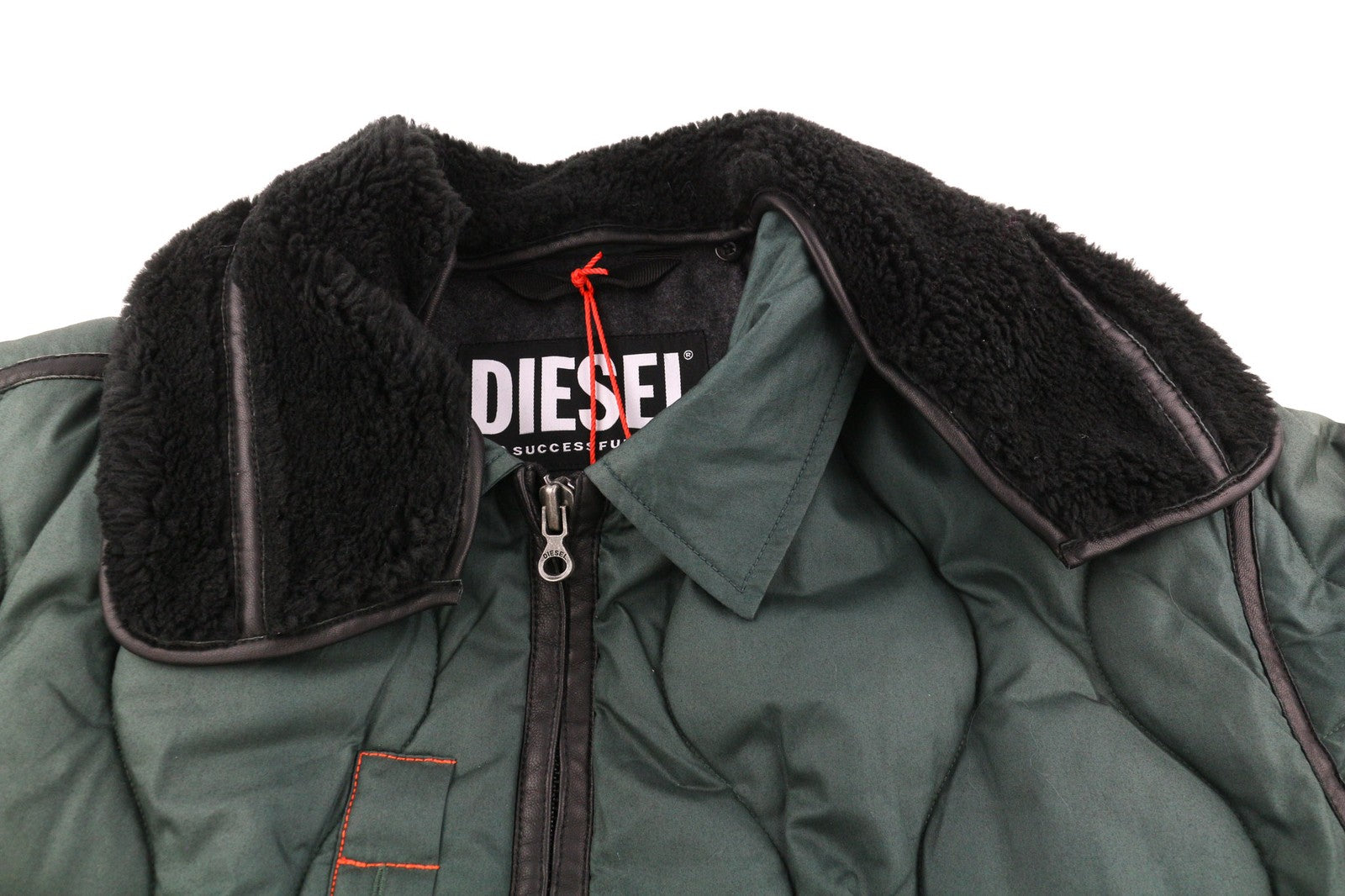 DIESEL W-Petrit Mens Jacket L Oversized Insulated Removable Faux Fur RRP390