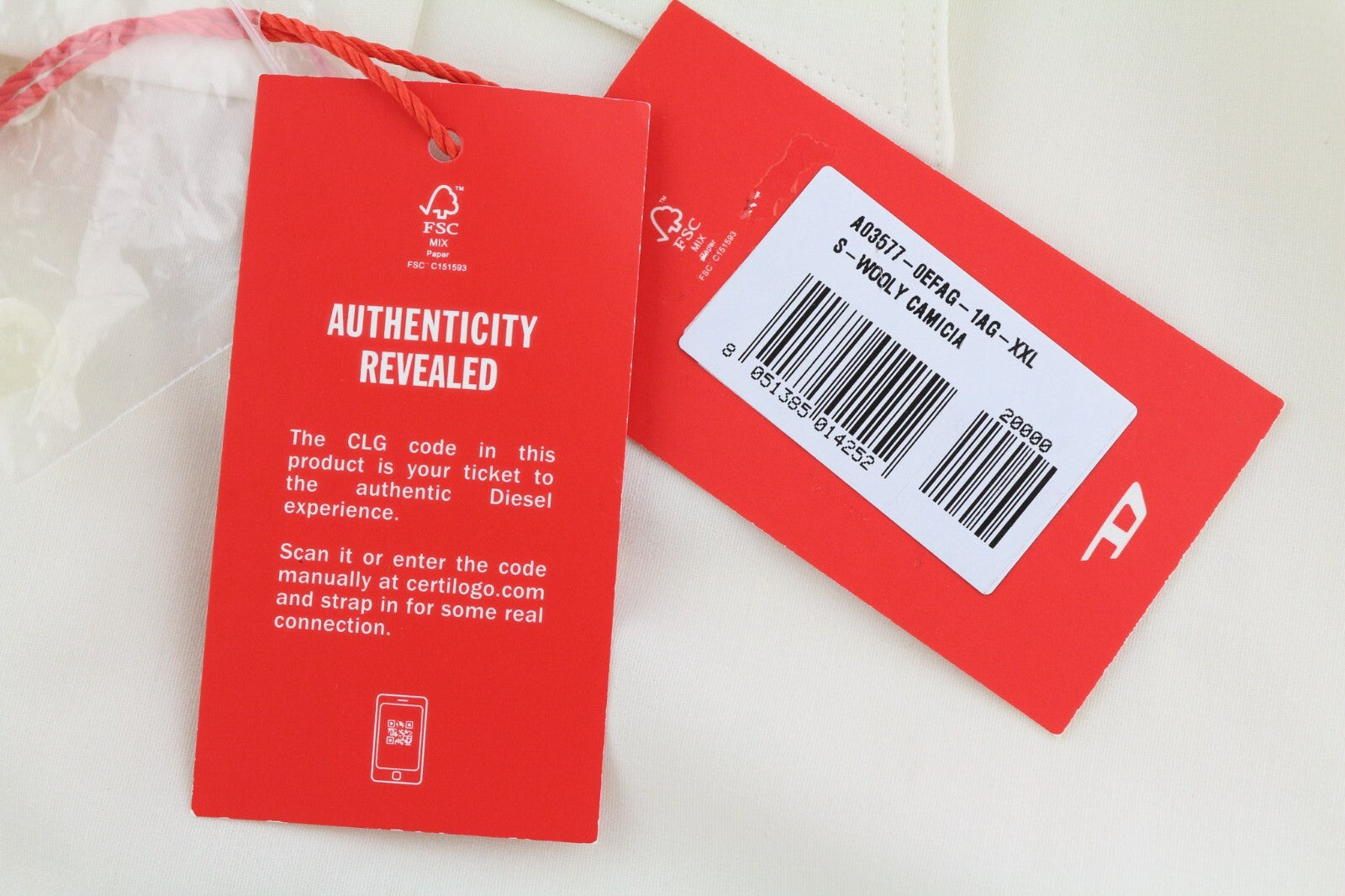 DIESEL S-Wooly Mens Shirt 2XL Wool  Button Up Pocket Notched Collar RRP€195