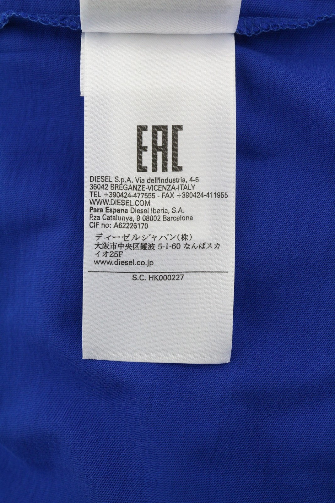 DIESEL T-Diegos-LS-K27 Men T-Shirt XL Mid Blue Pullover Crew Neck